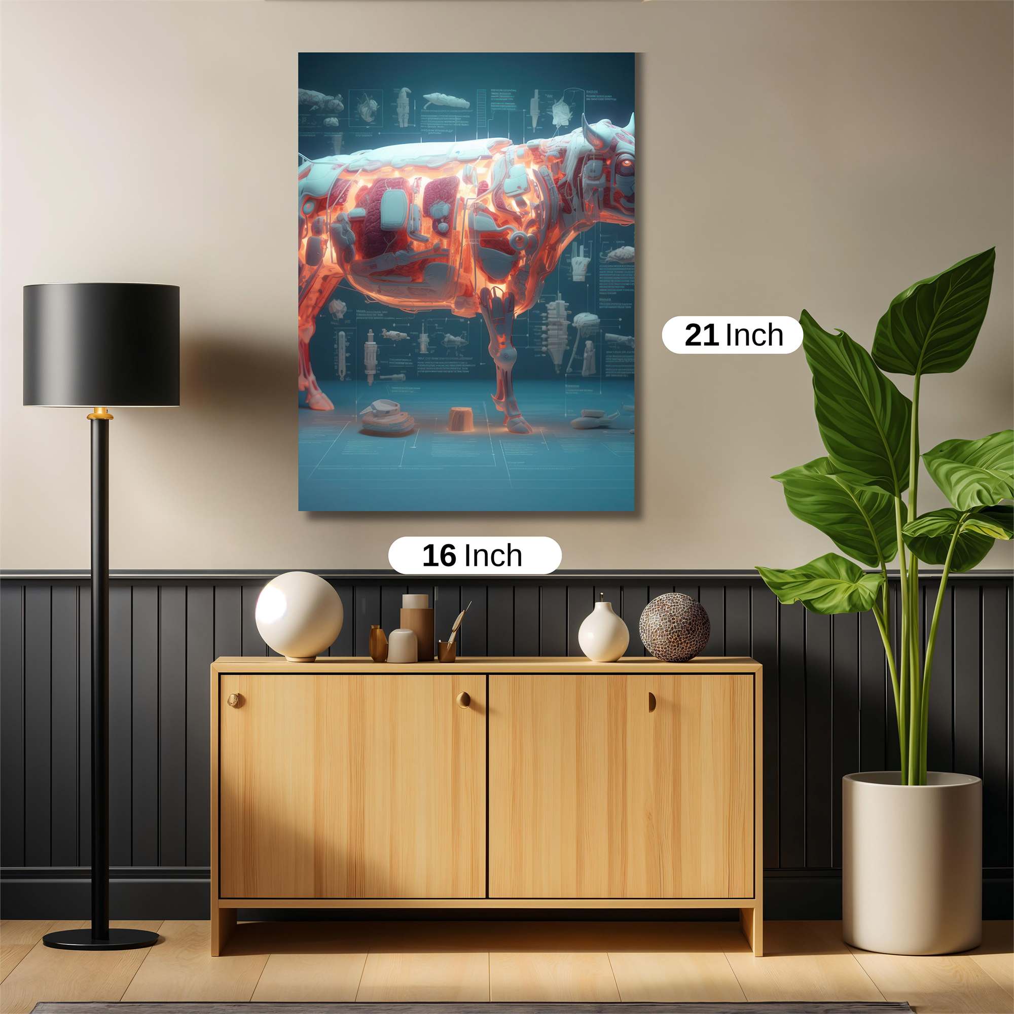 Cow Anatomy Safe Wall Magnetic / M
