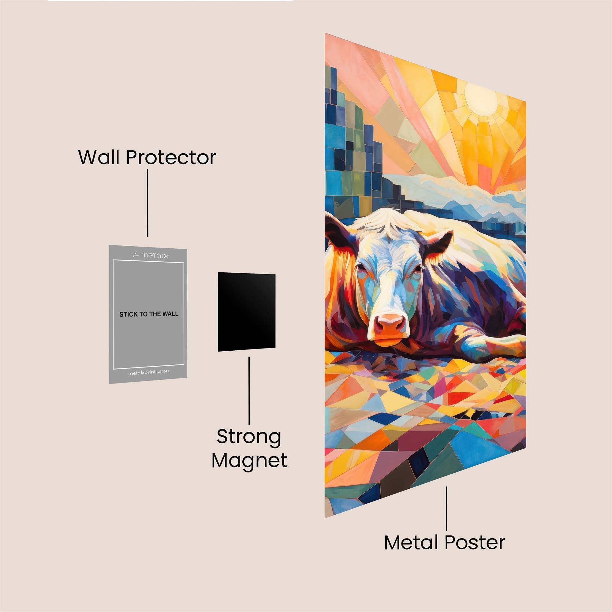 Cow Serenity Safe Wall Magnetic / M