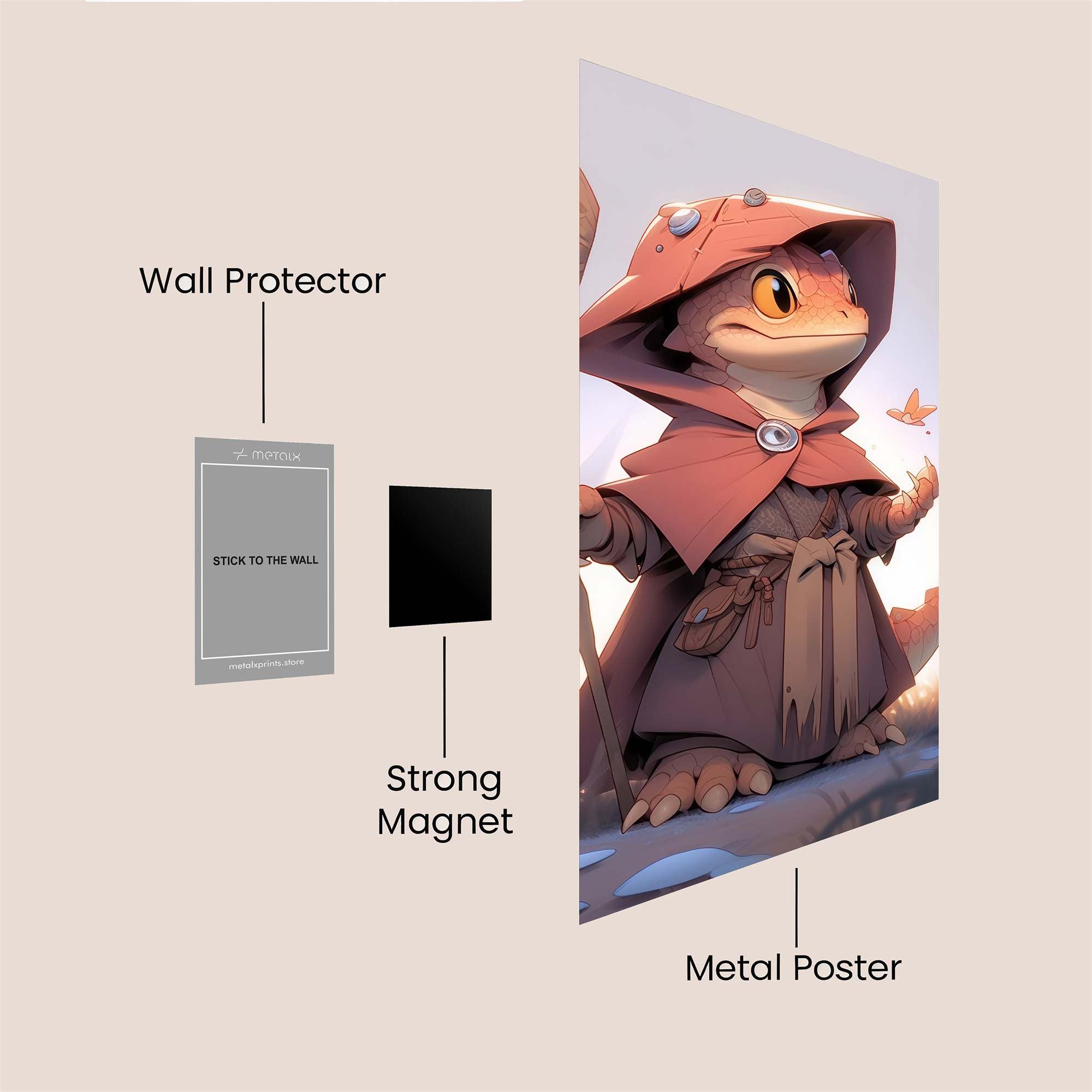 Lizard Wizard Safe Wall Magnetic / M