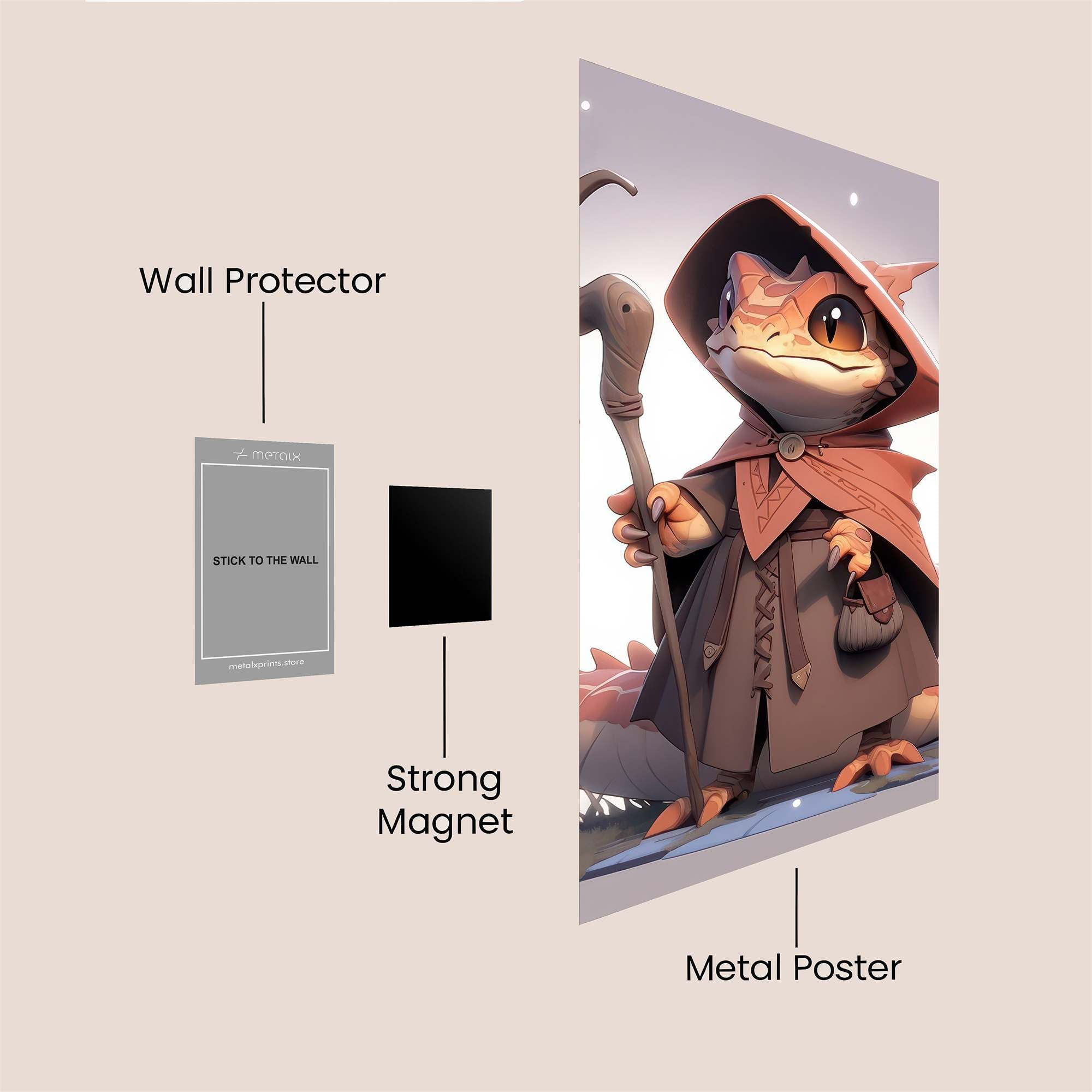 Wizard Gecko Safe Wall Magnetic / M