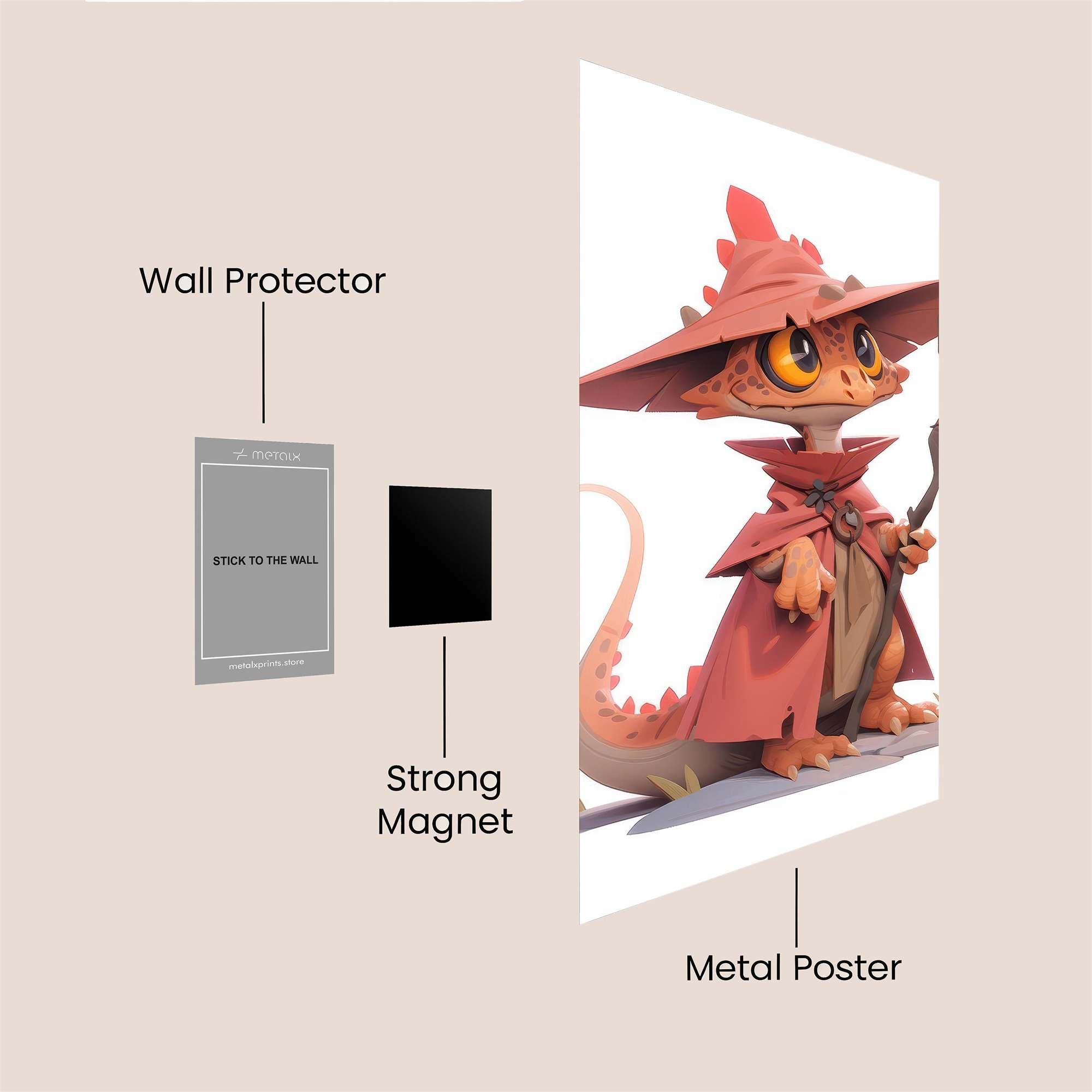 Wizard Gecko Safe Wall Magnetic / M