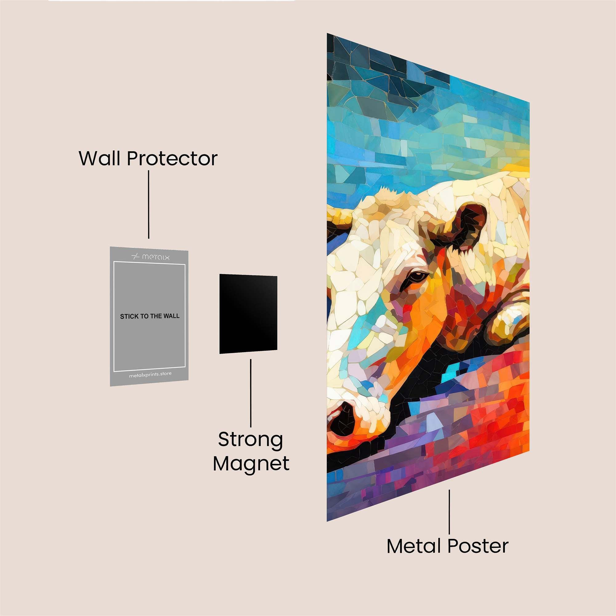 Cow Serenity Safe Wall Magnetic / M