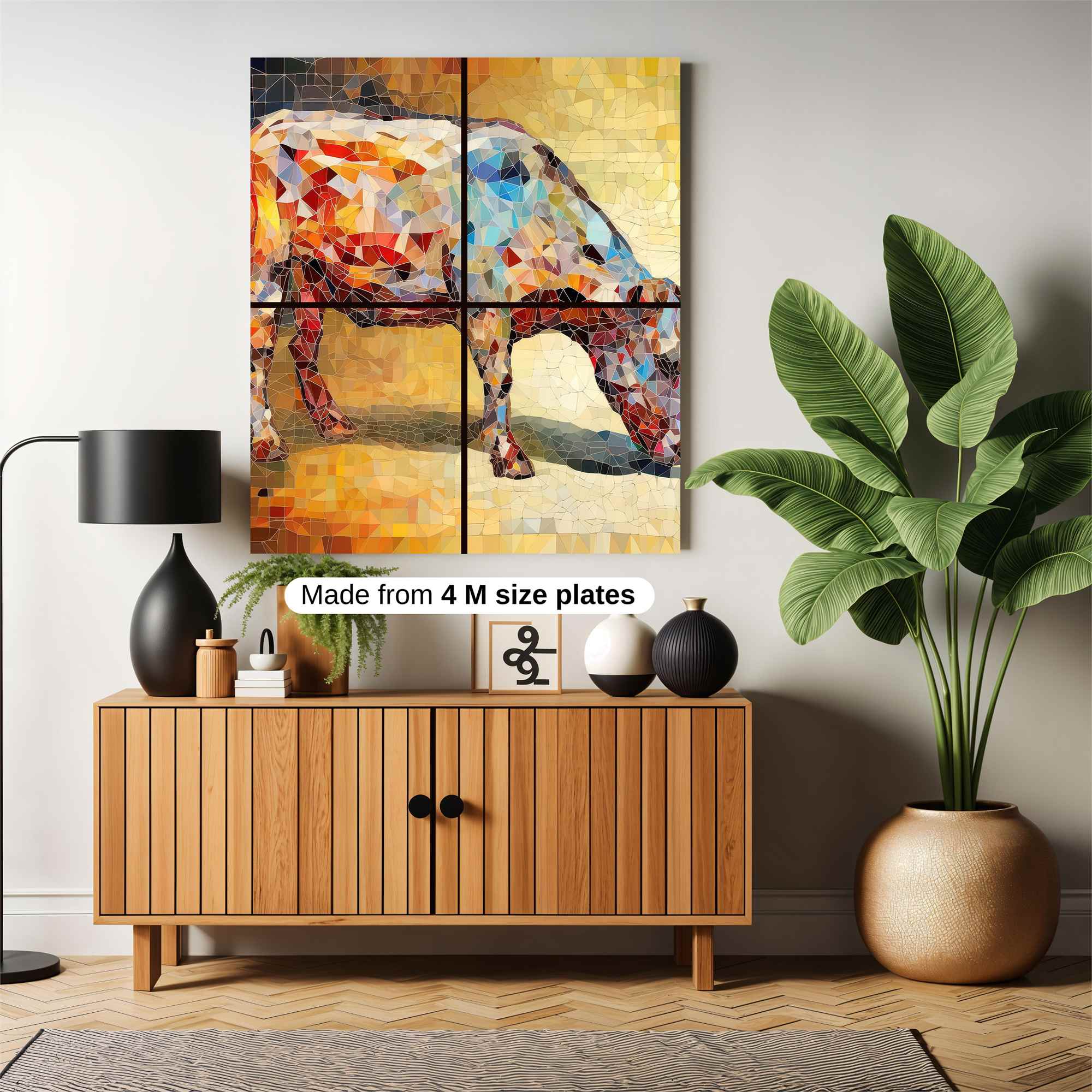 Mosaic Cow Safe Wall Magnetic / M