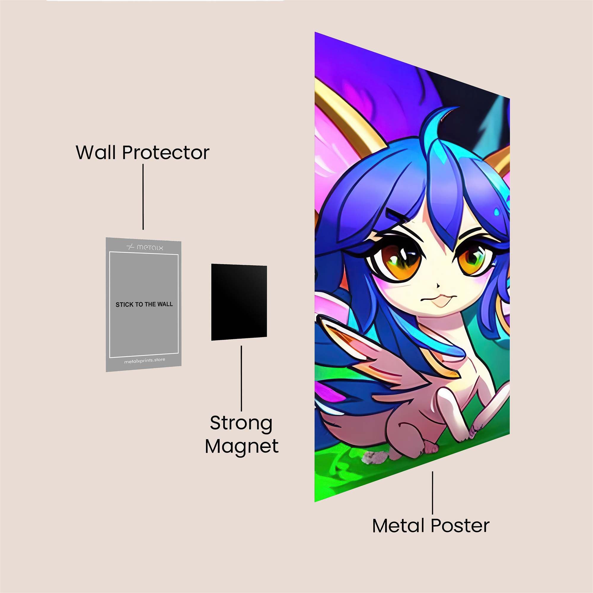 Kitsune Whimsy Safe Wall Magnetic / M