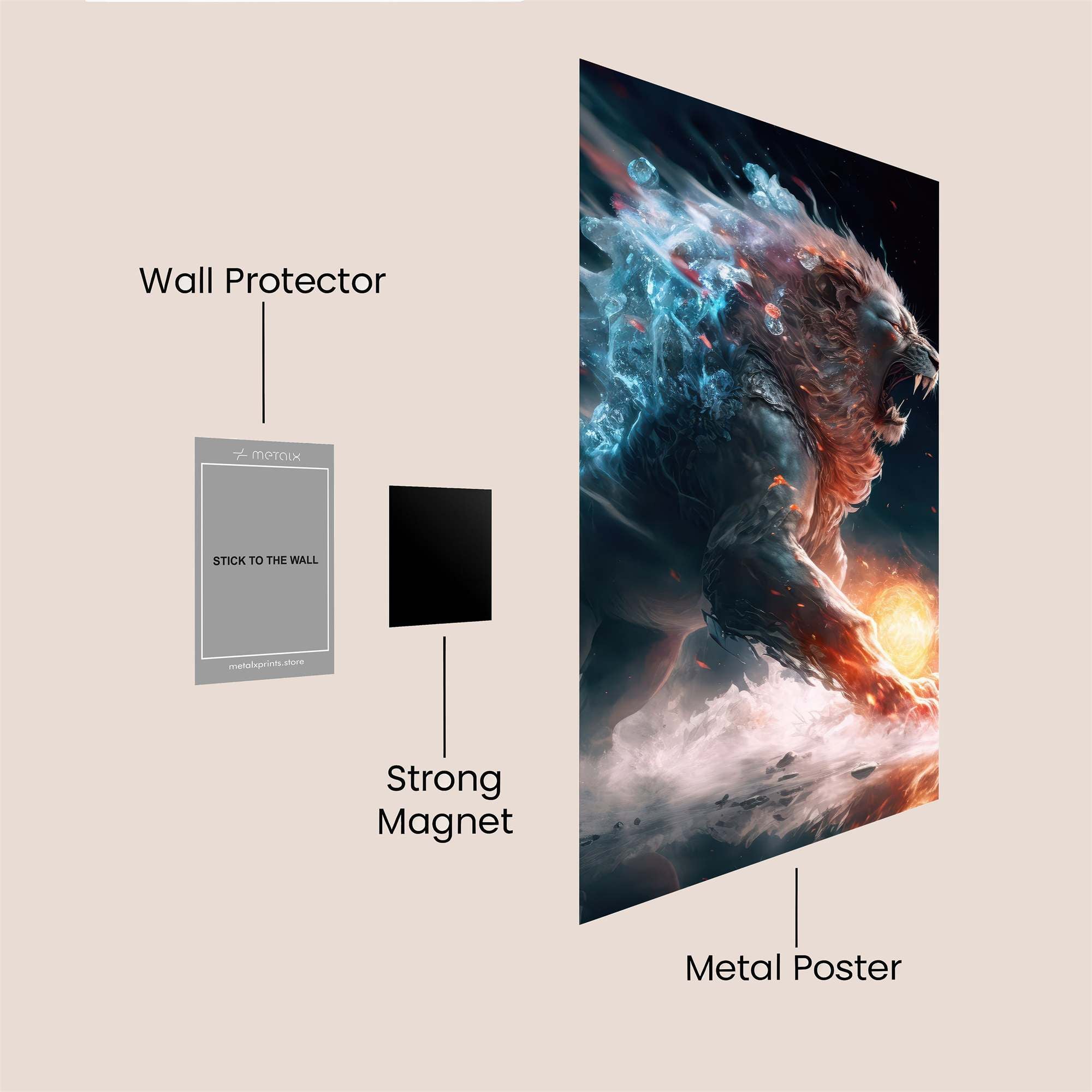 Lion Blaze Safe Wall Magnetic / M
