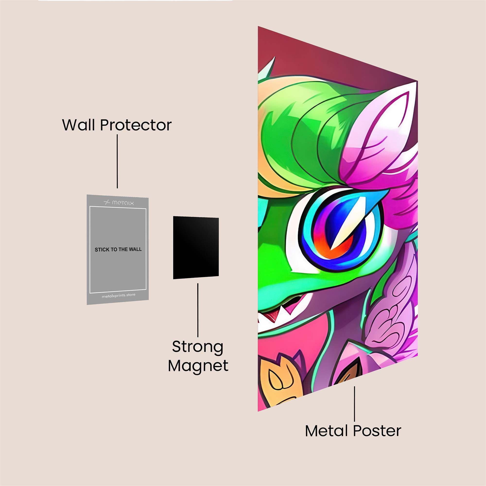 Psychedelic Dragon Safe Wall Magnetic / M