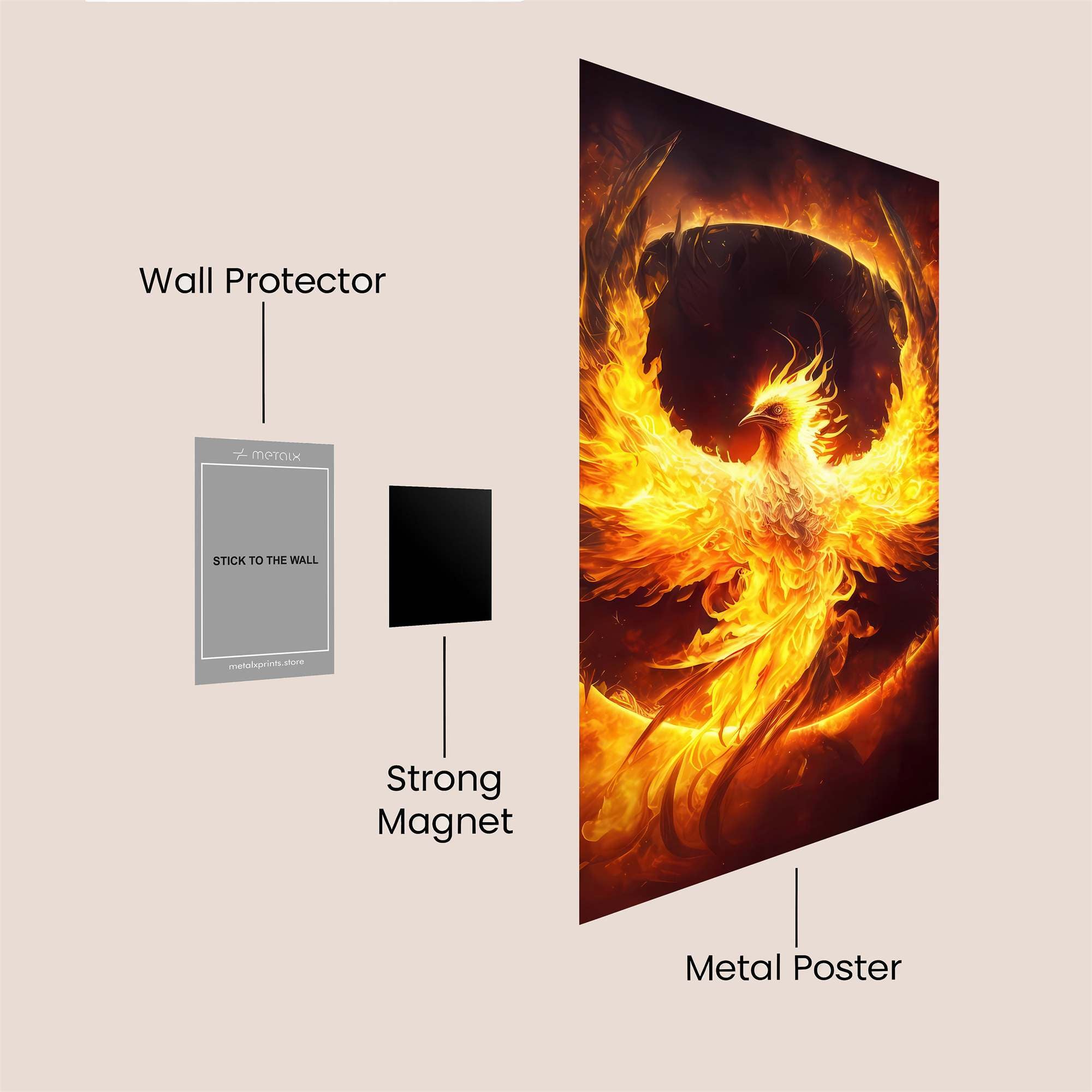 Phoenix Blaze Safe Wall Magnetic / M