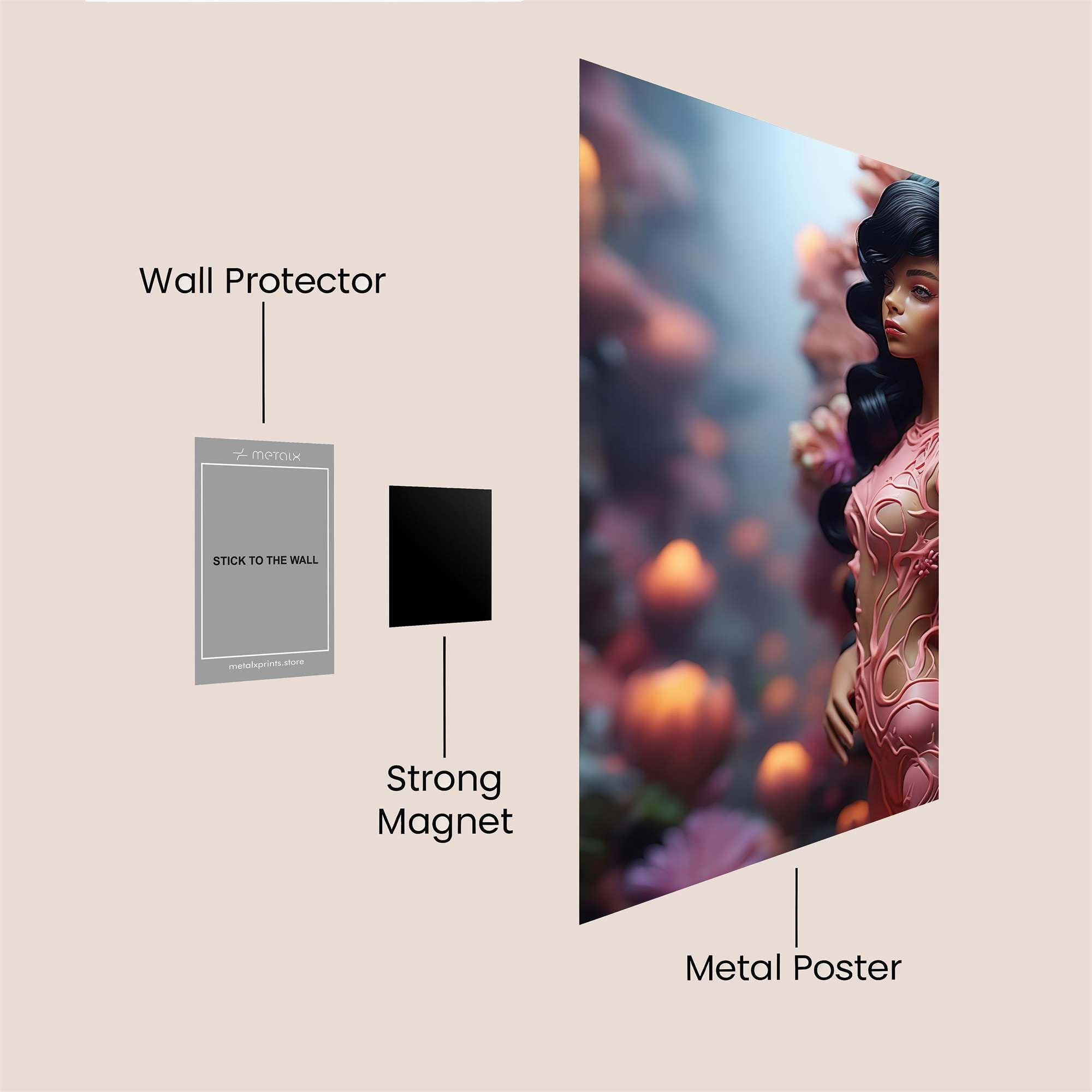 Floral Enchantment Safe Wall Magnetic / M