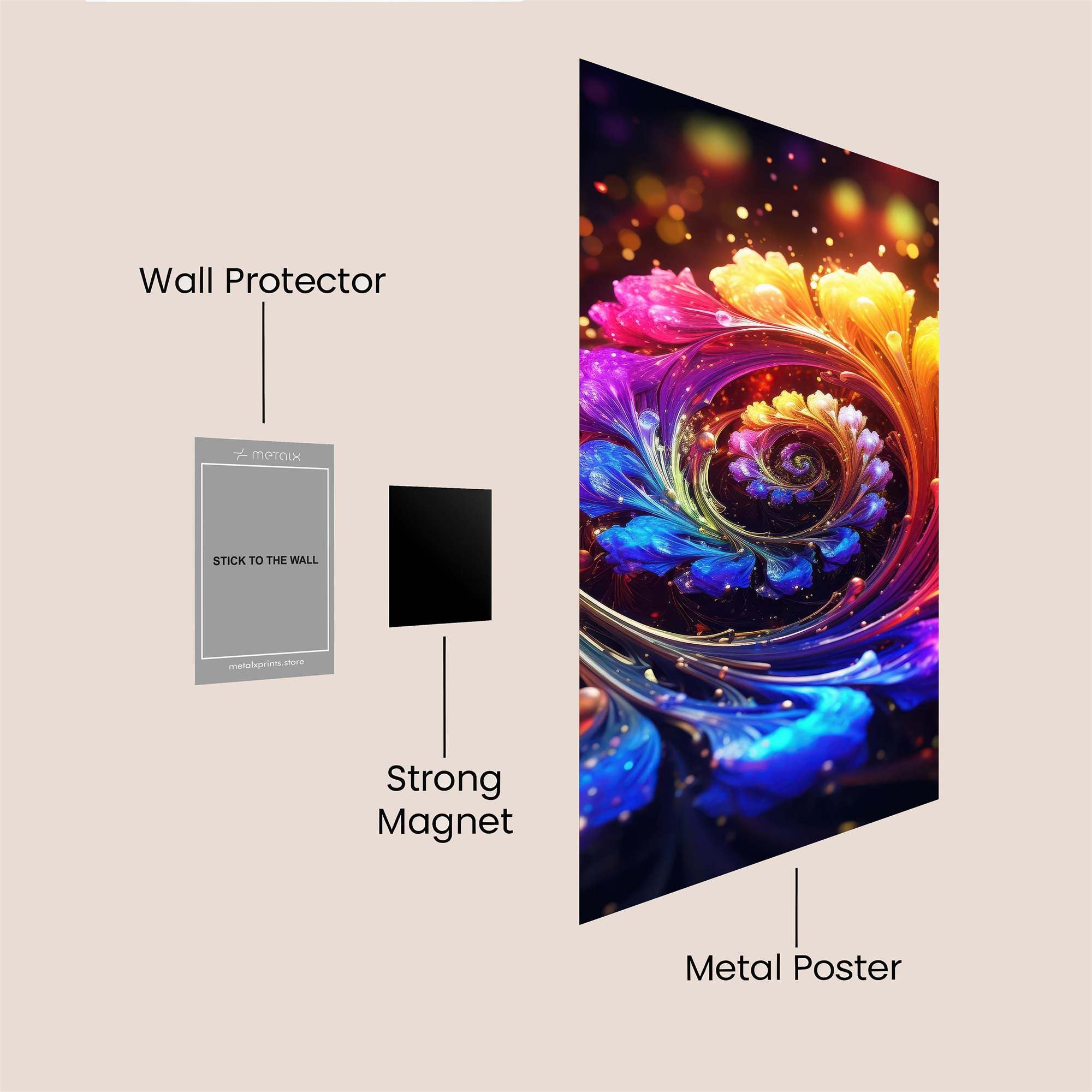 Colorful Whirlwind Safe Wall Magnetic / M