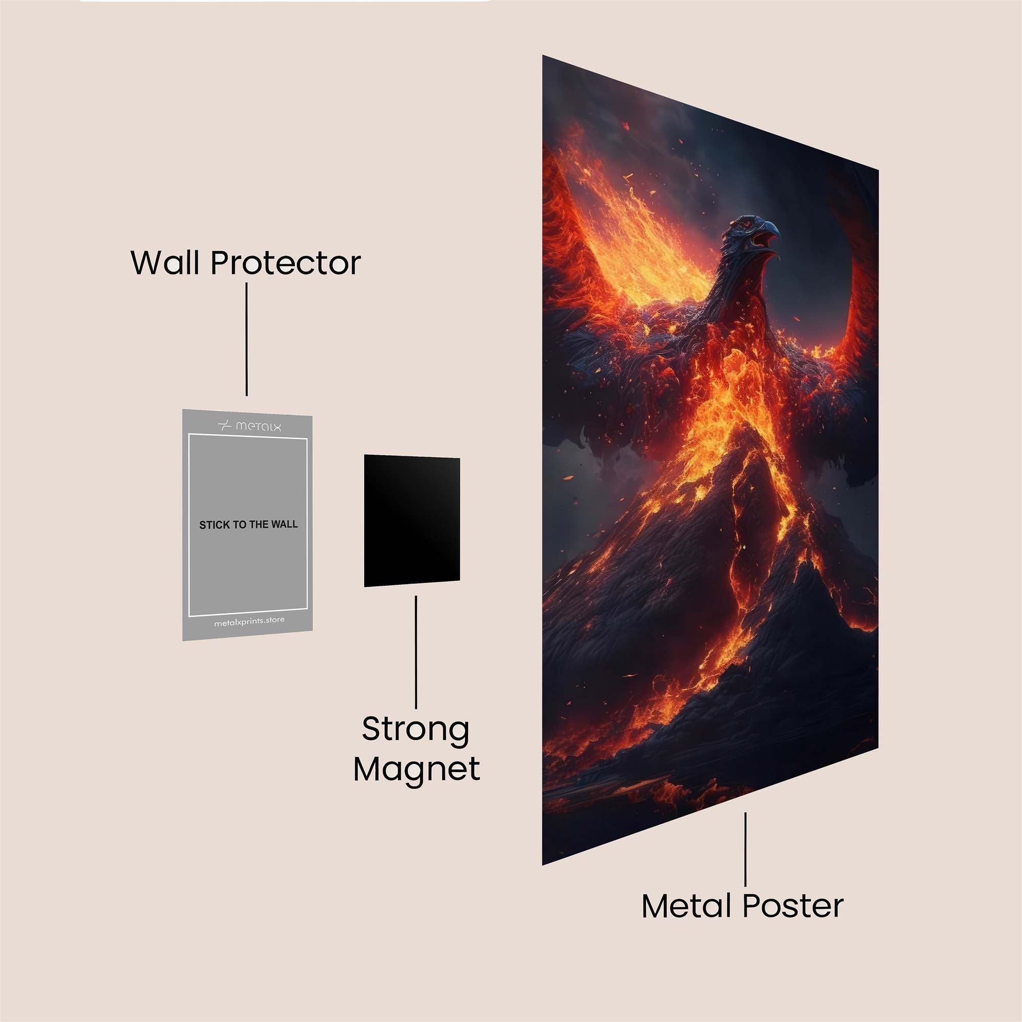 Phoenix Rebirth Safe Wall Magnetic / M