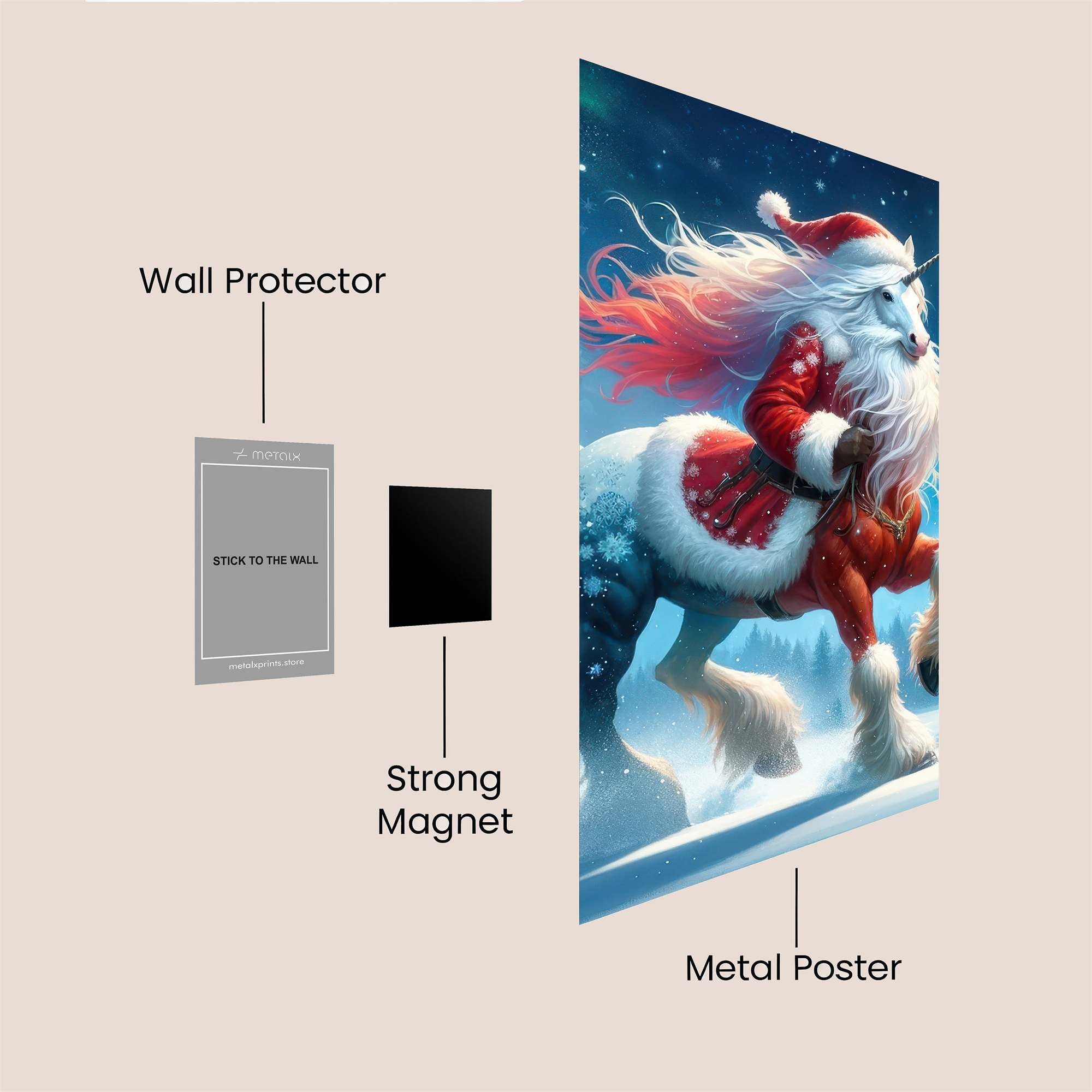 Santa Unicorn Safe Wall Magnetic / M