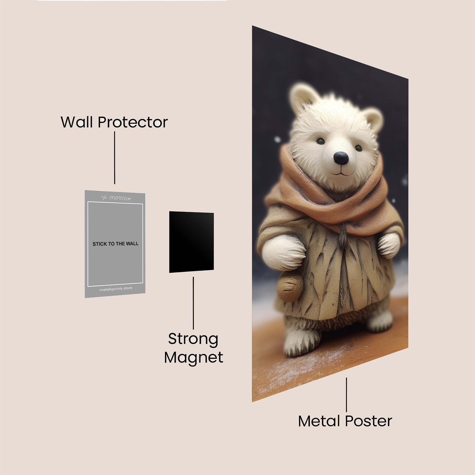 Bear Serenity Safe Wall Magnetic / M
