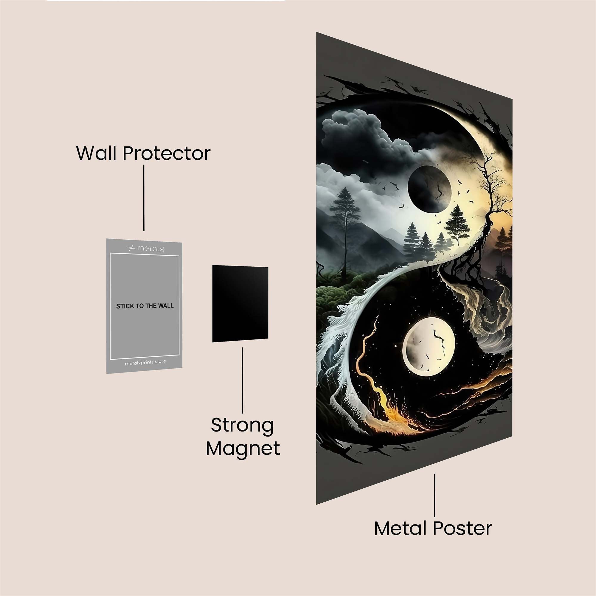 YinYangWhimsy Safe Wall Magnetic / M