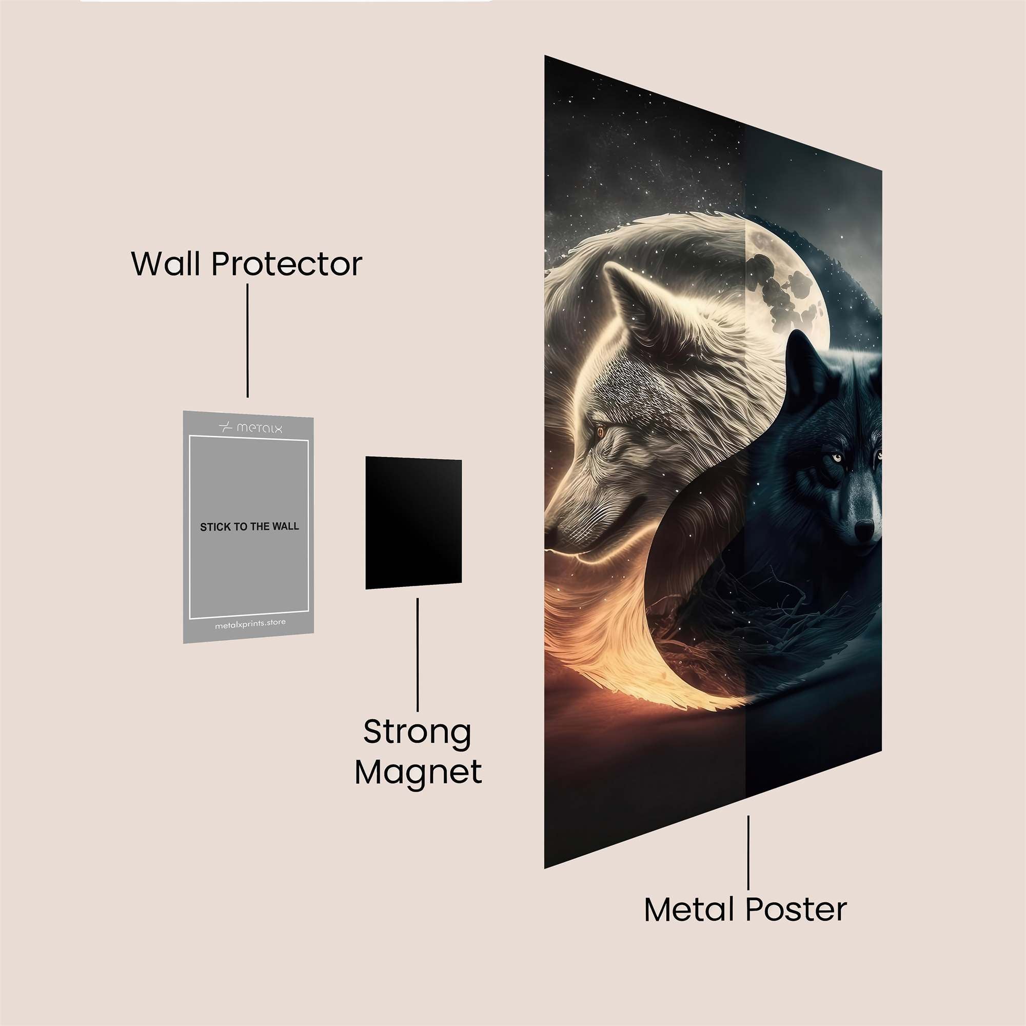 Wolves Duality Safe Wall Magnetic / M