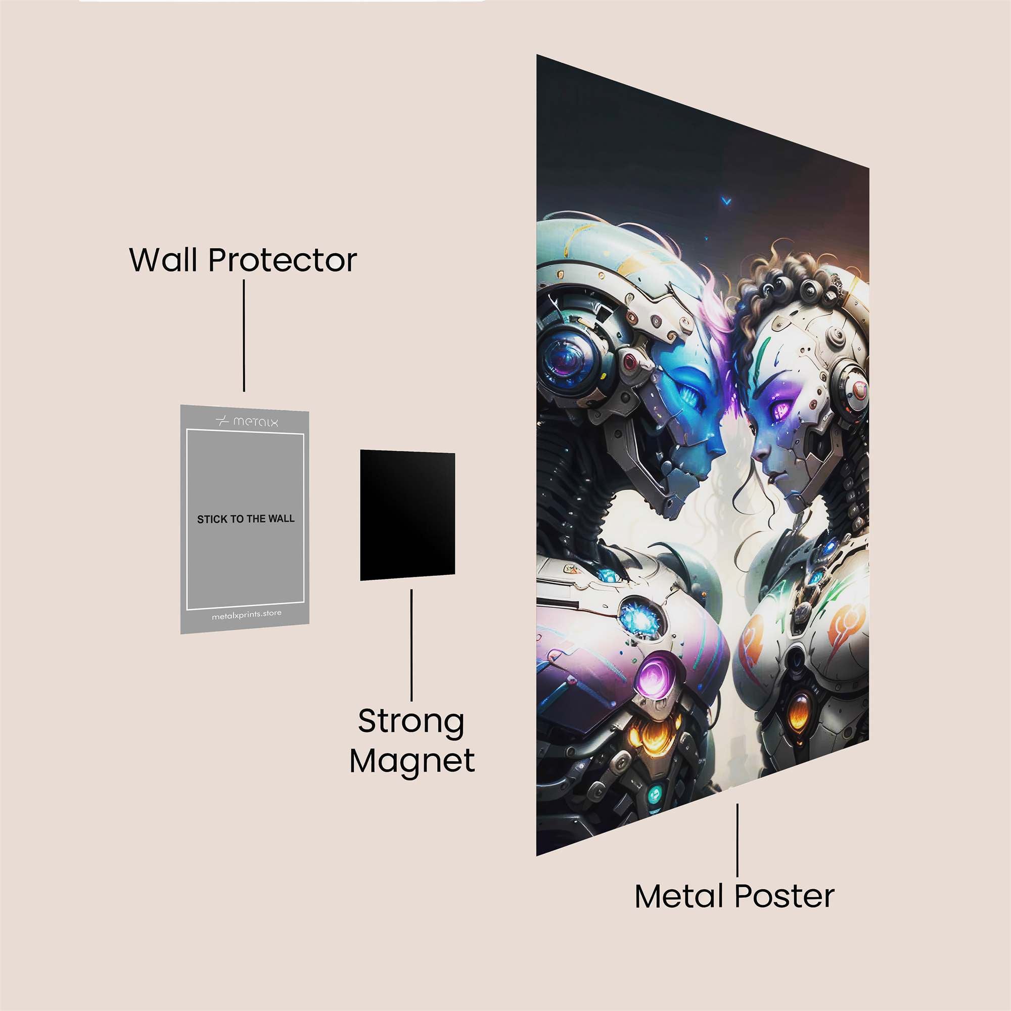 Androids Embrace Safe Wall Magnetic / M