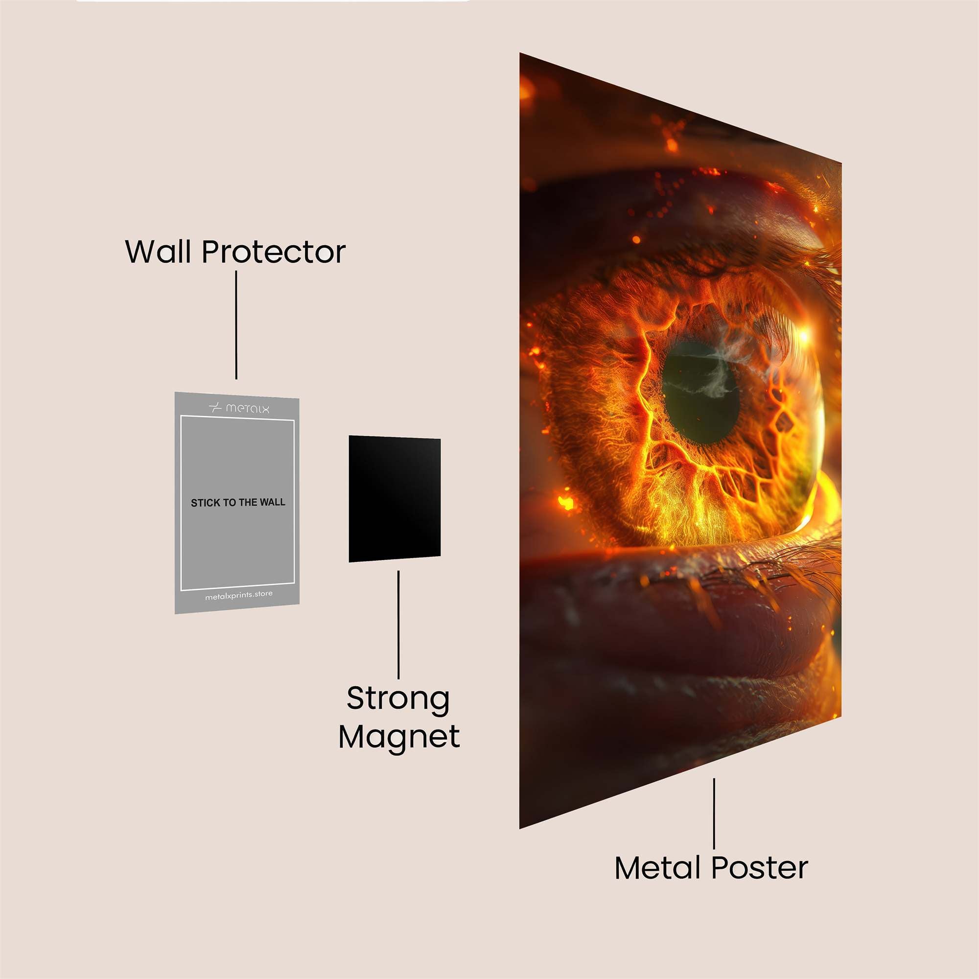 Fiery Gaze Safe Wall Magnetic / M