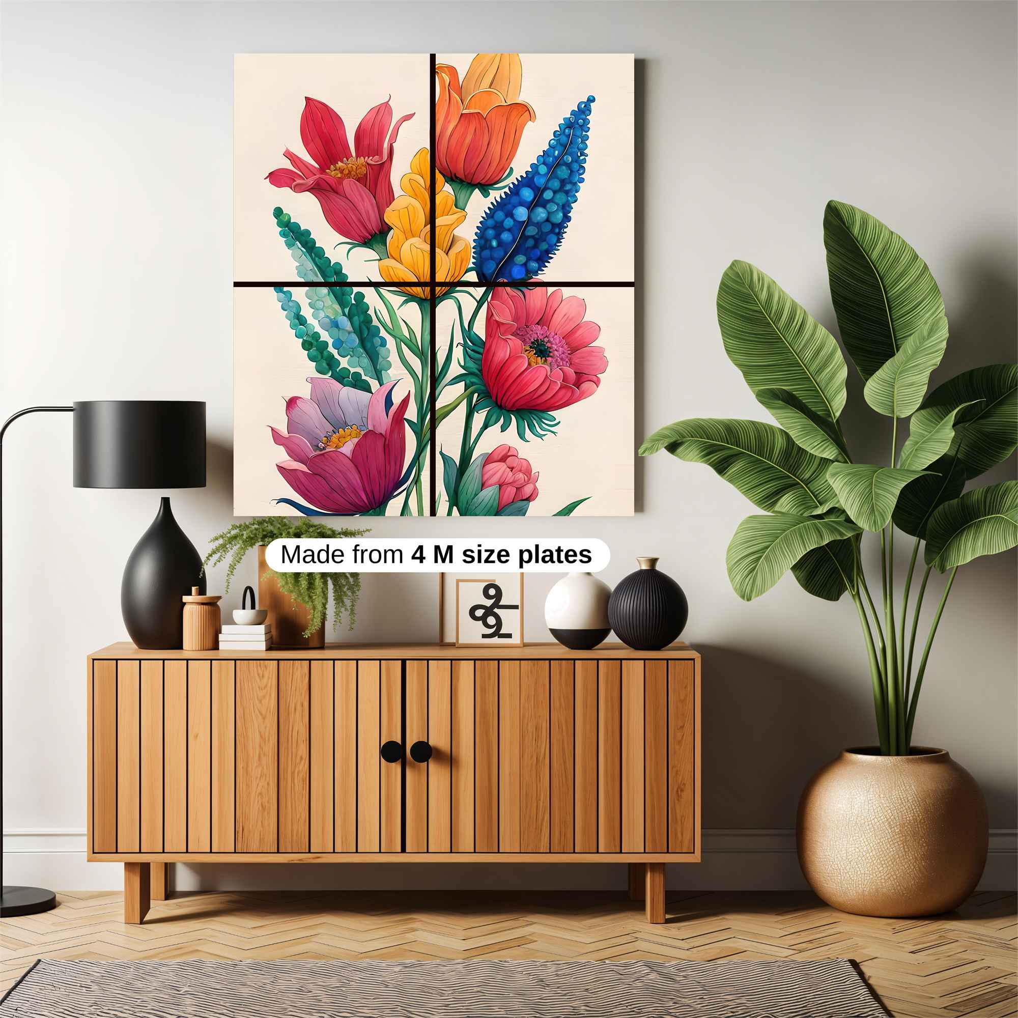 Floral Whimsy Safe Wall Magnetic / M