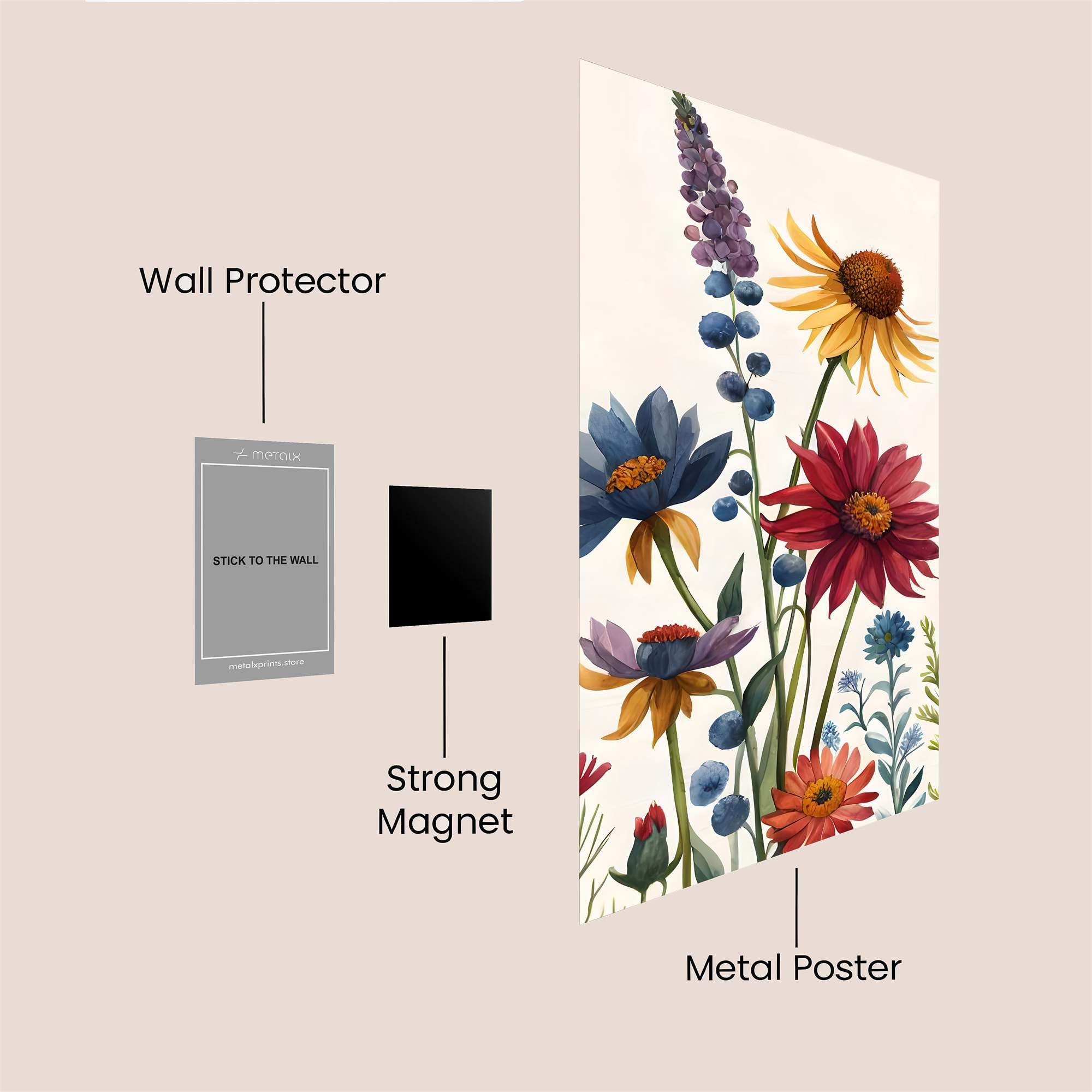 Floral Harmony Safe Wall Magnetic / M
