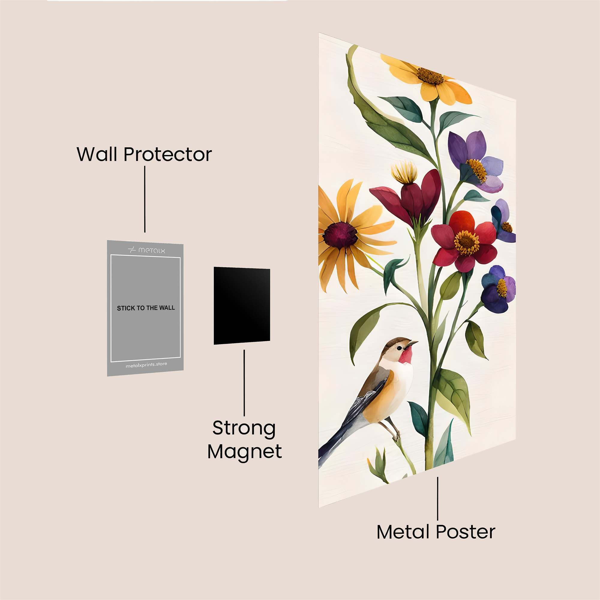Floral Harmony Safe Wall Magnetic / M