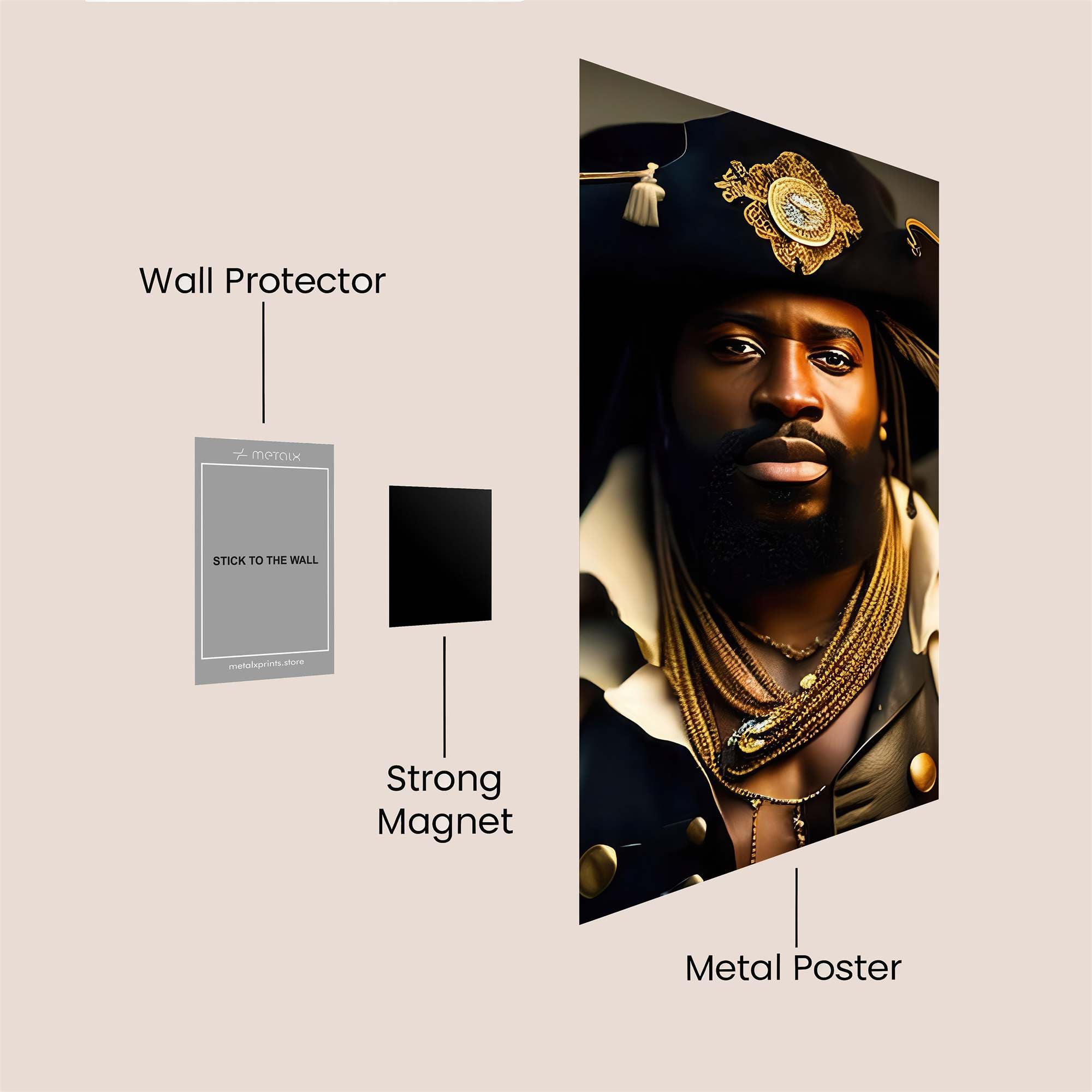 Pirate Regal Safe Wall Magnetic / M