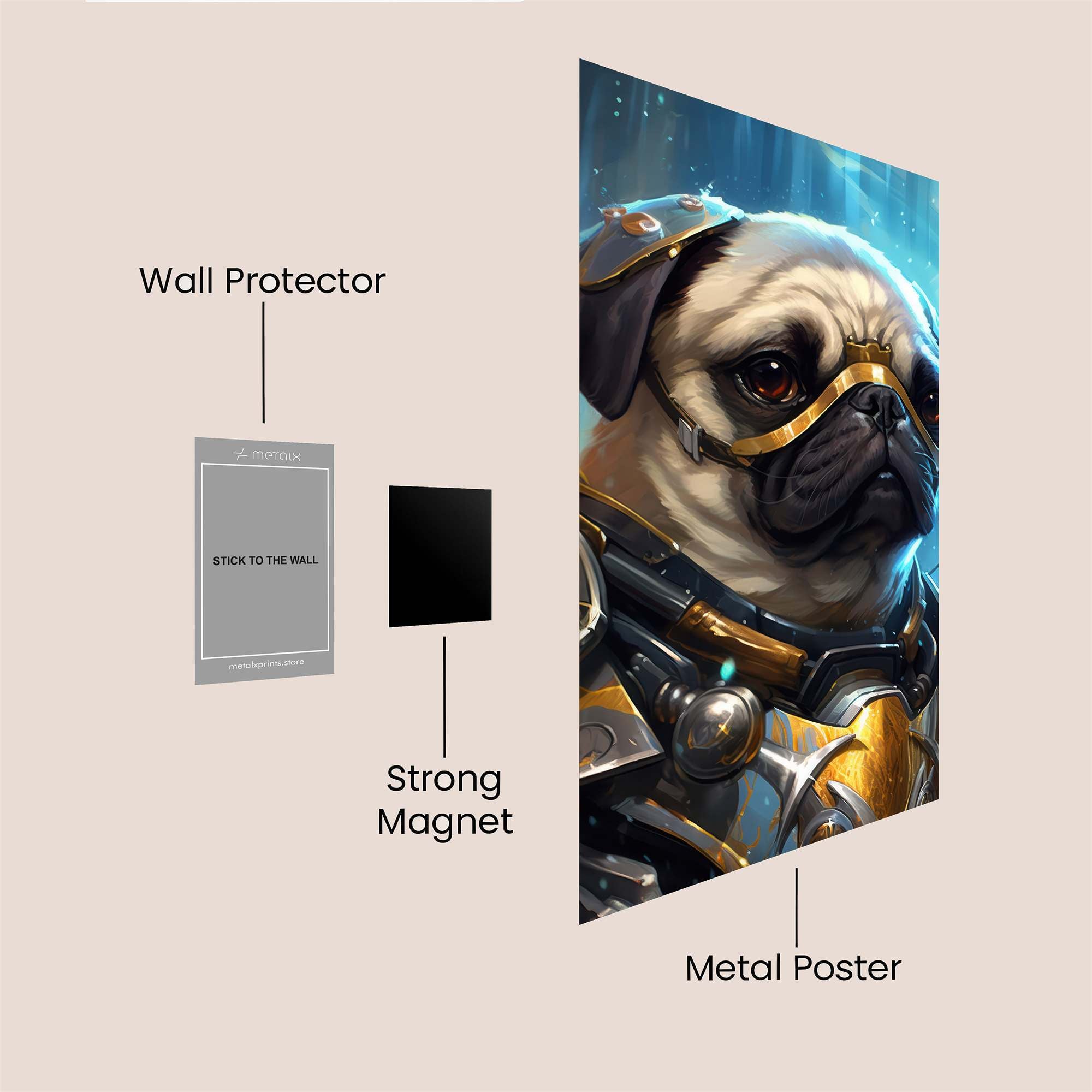 Pug Paladin Safe Wall Magnetic / M