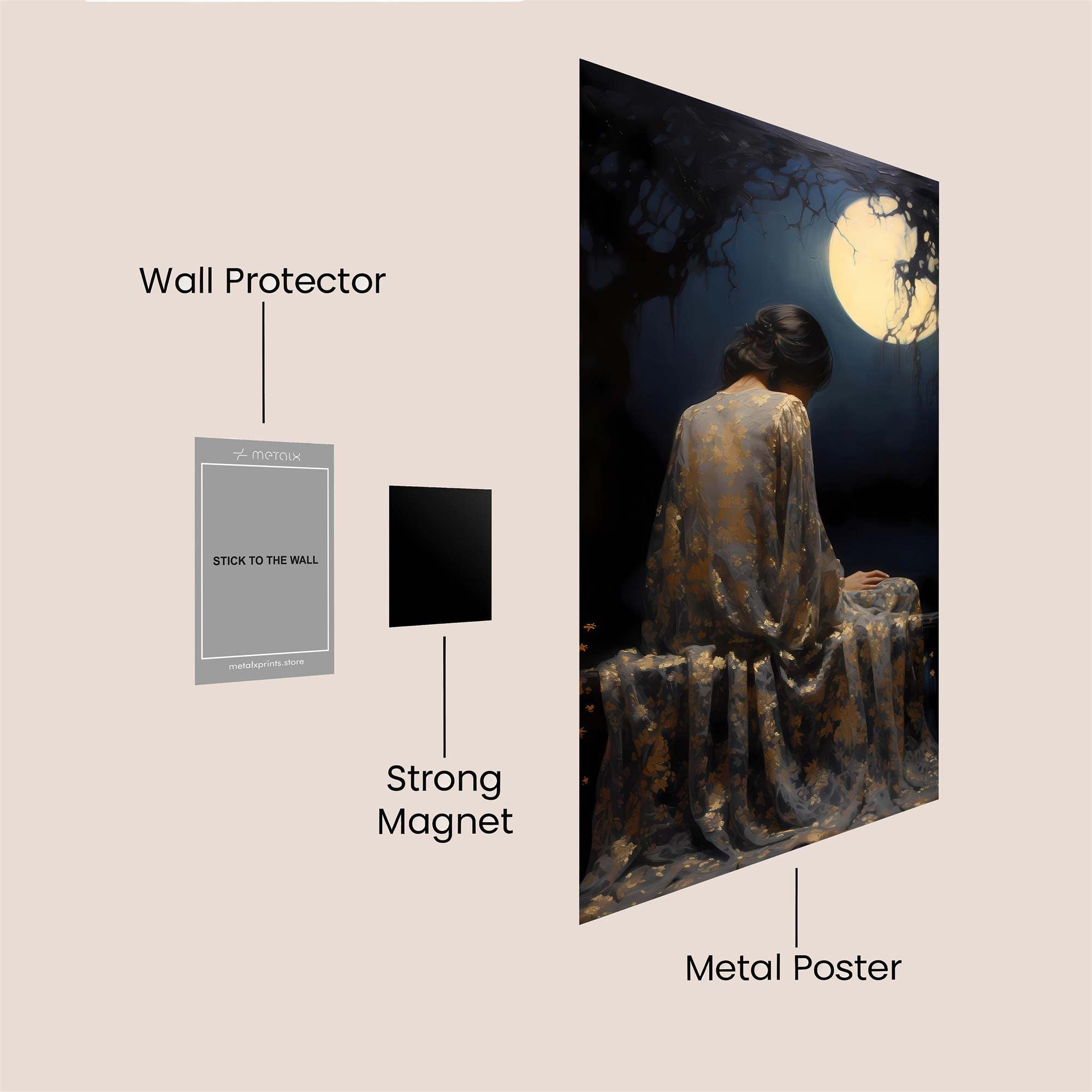 Moonlit Solitude Safe Wall Magnetic / M