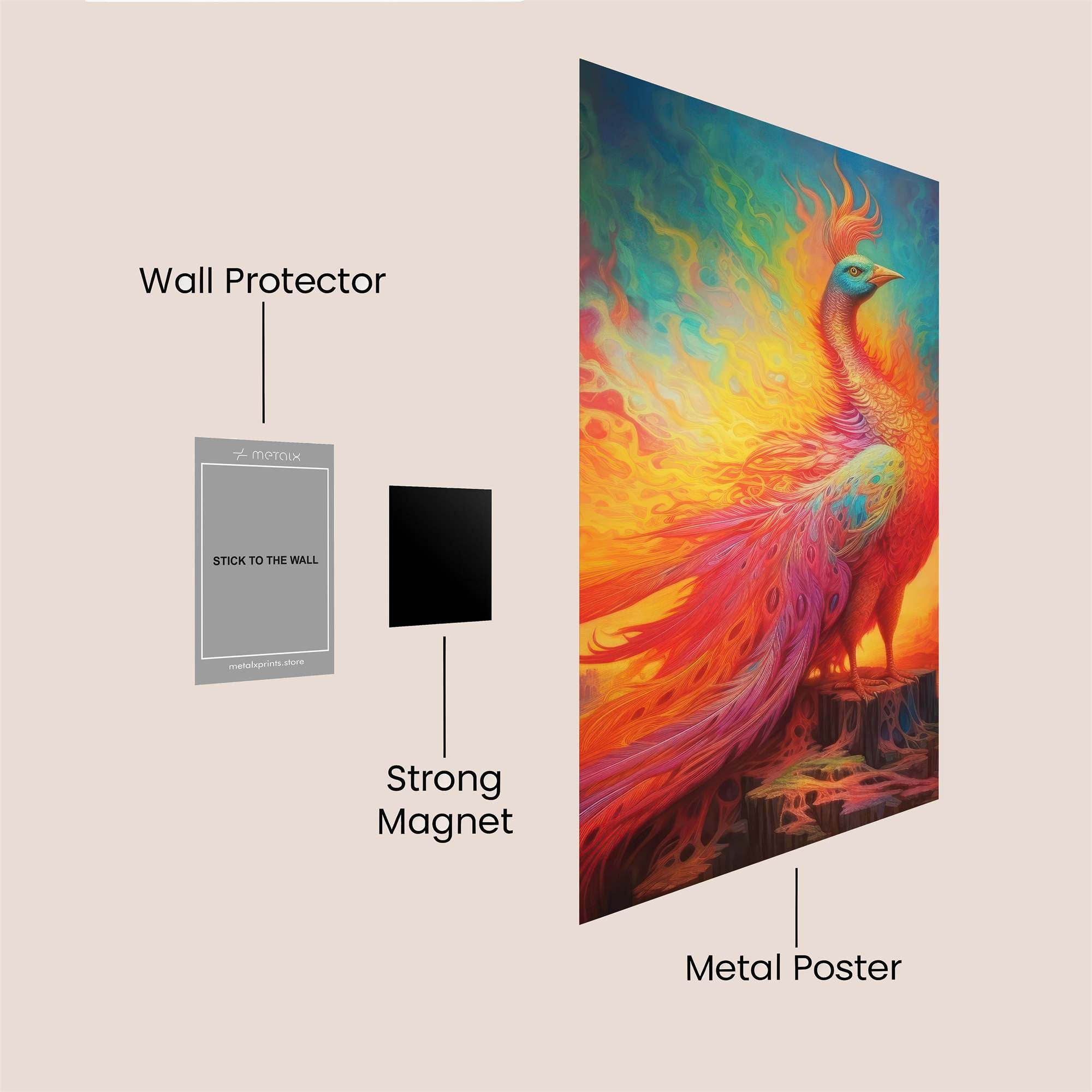 Phoenix Rebirth Safe Wall Magnetic / M