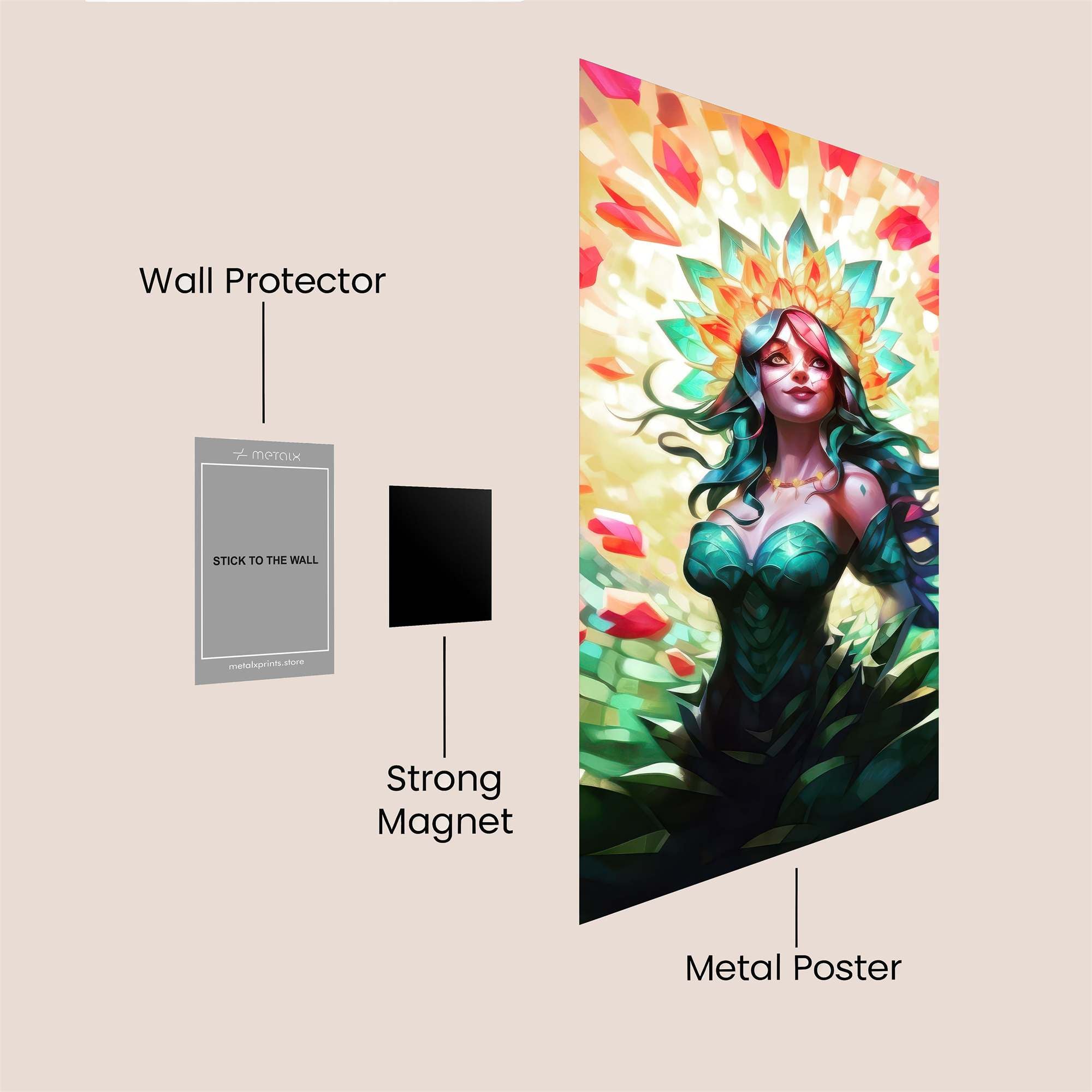 Floral Radiance Safe Wall Magnetic / M