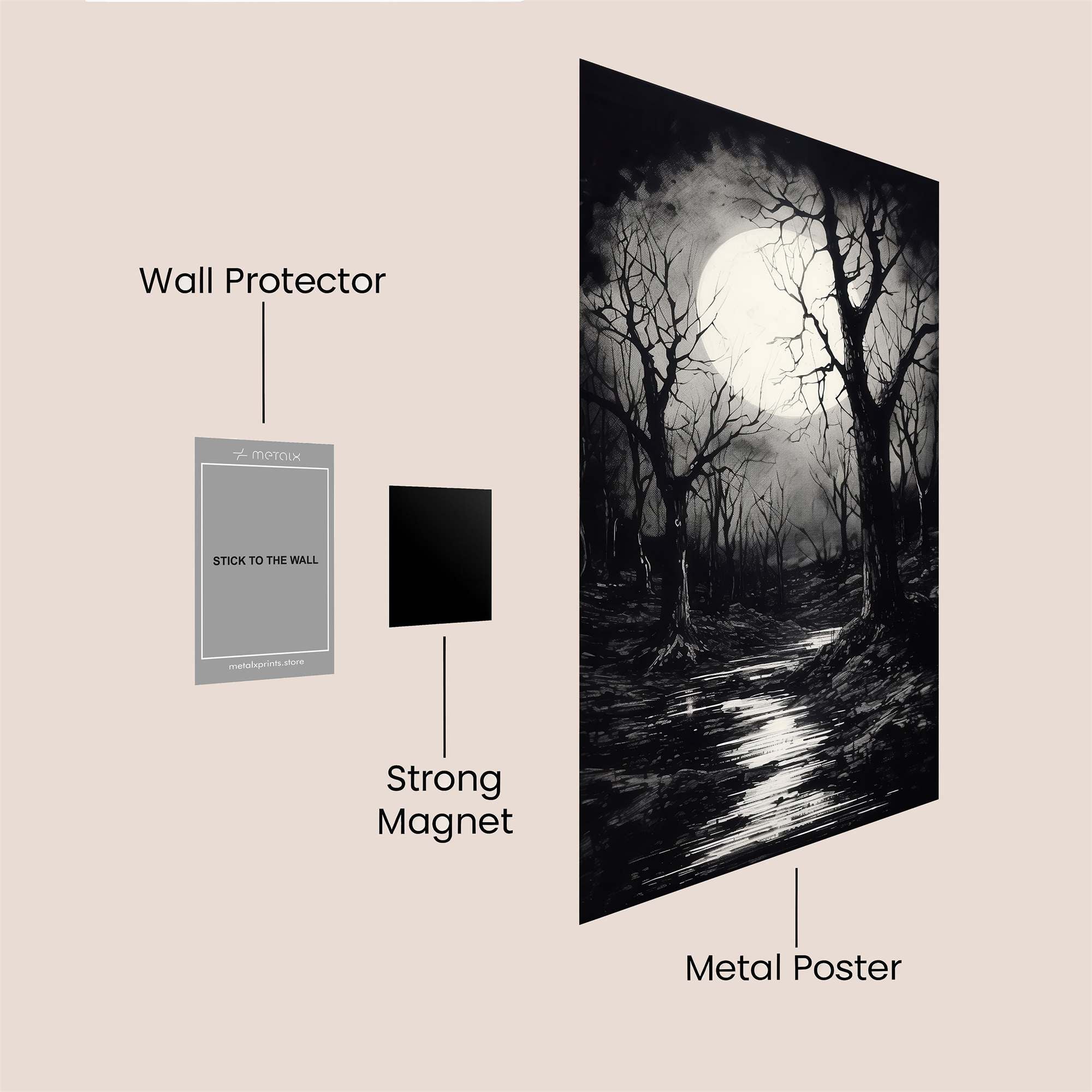 Moonlit Despair Safe Wall Magnetic / M