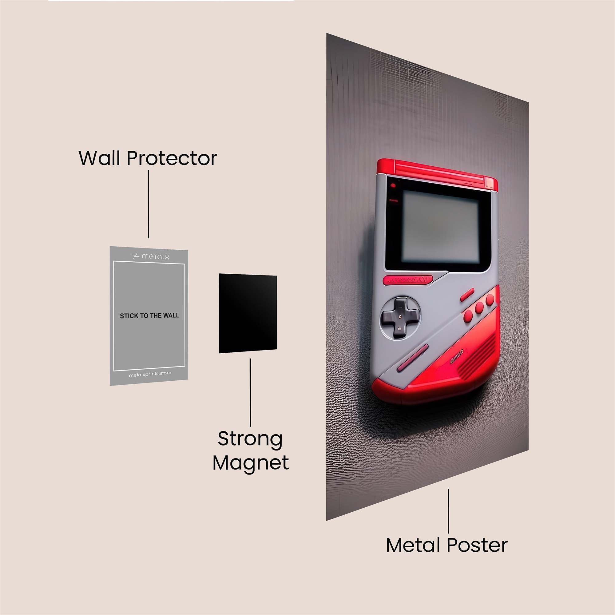 Gameboy Nostalgic Safe Wall Magnetic / M