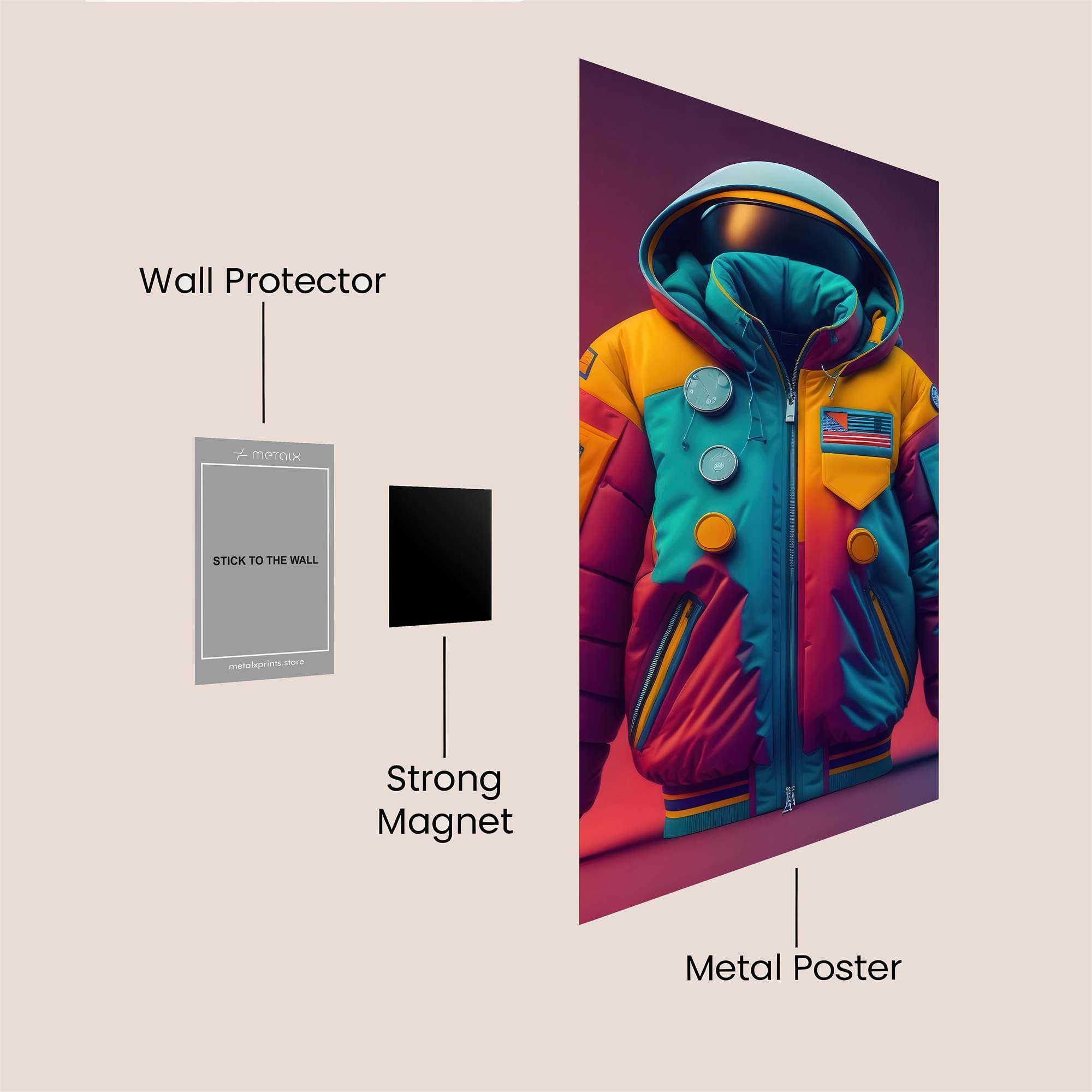 Astronaut Vibrant Safe Wall Magnetic / M