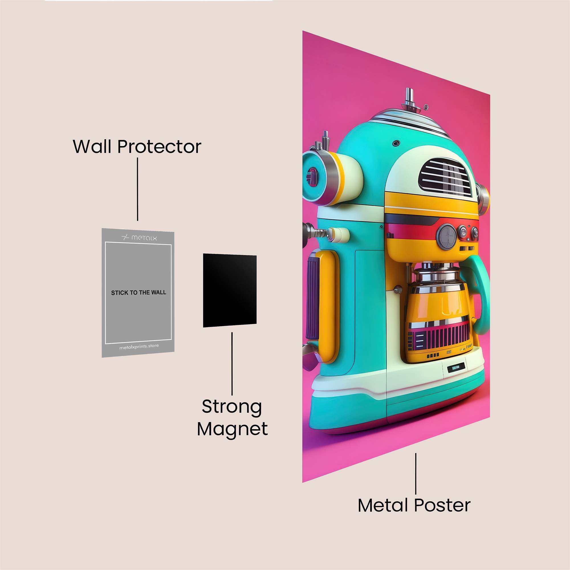 Retro Whimsy Safe Wall Magnetic / M