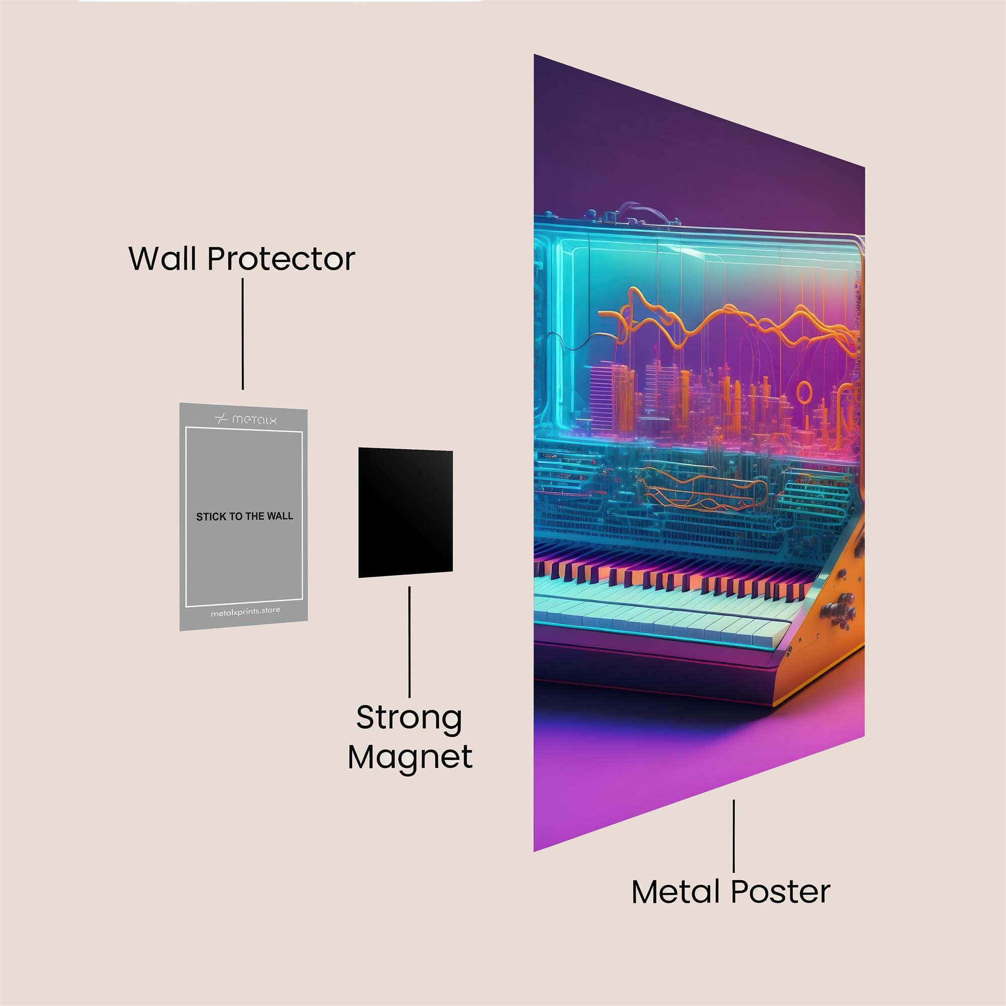 Synthwave Dream Safe Wall Magnetic / M