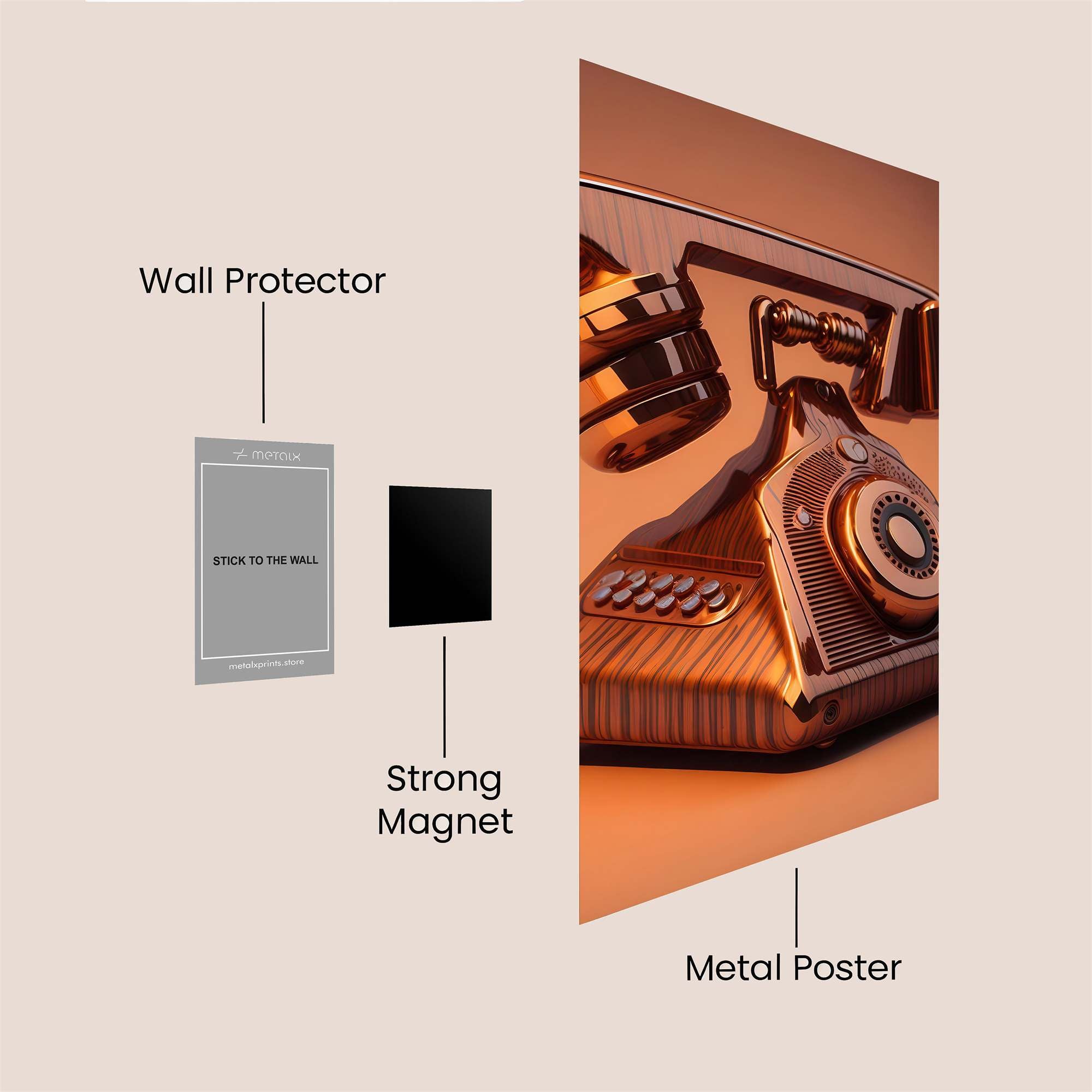 Retro Whimsy Safe Wall Magnetic / M