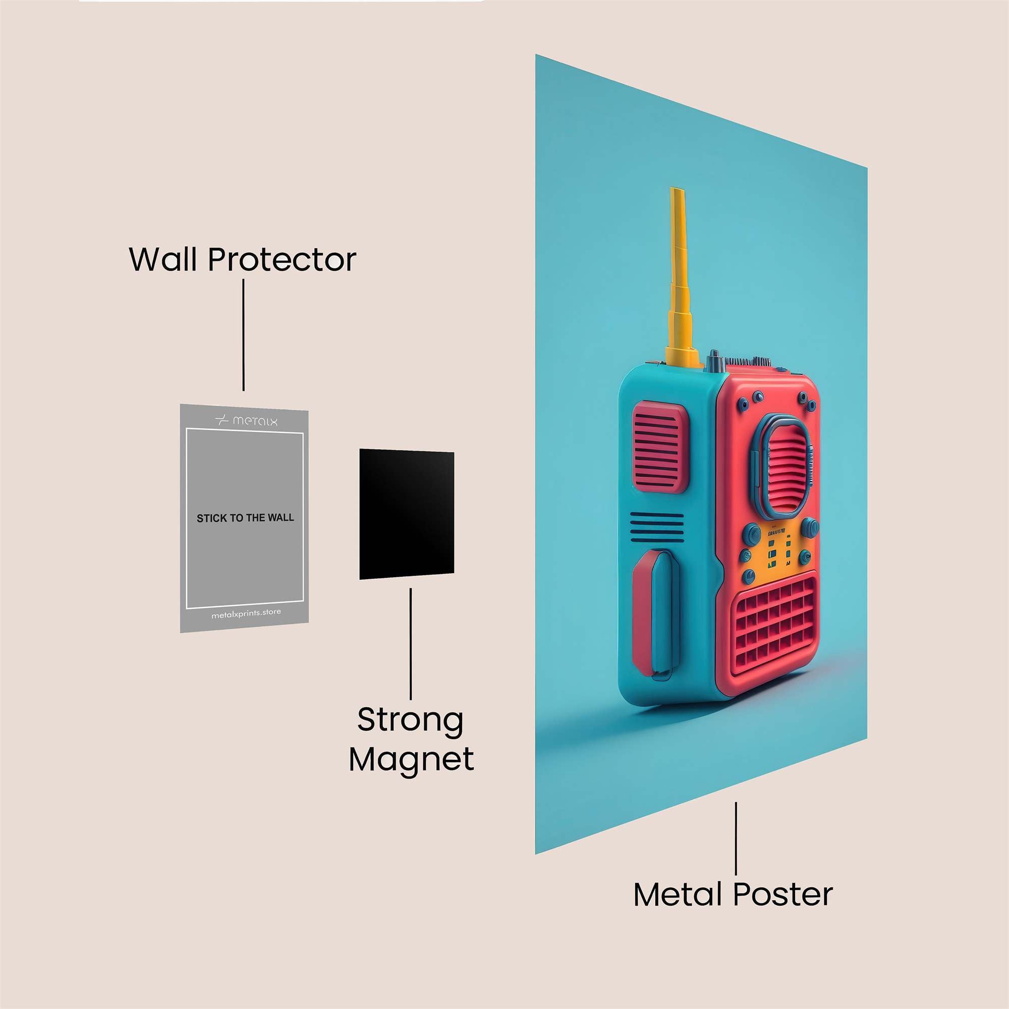 Walkie Funky Safe Wall Magnetic / M