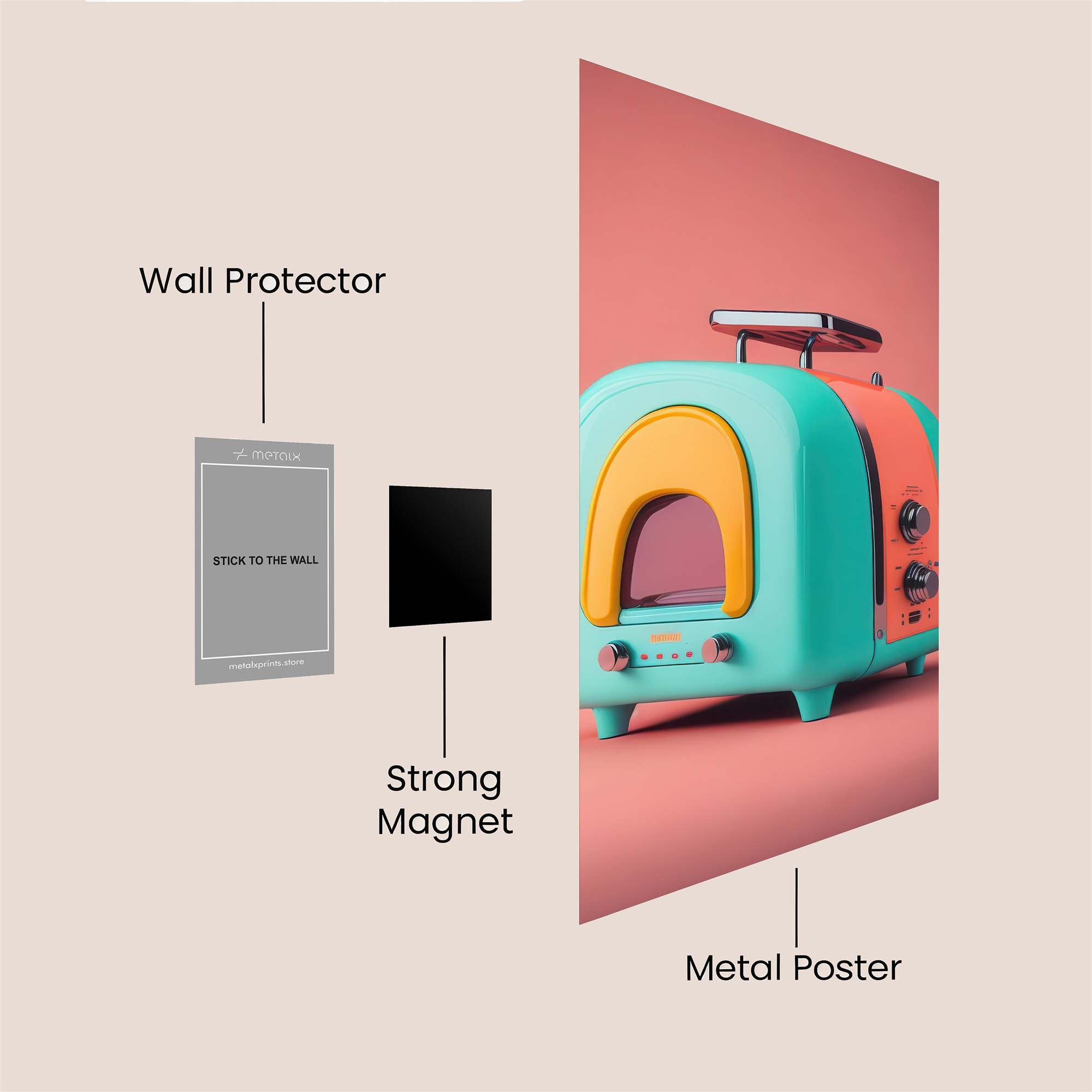 Toaster Whimsy Safe Wall Magnetic / M