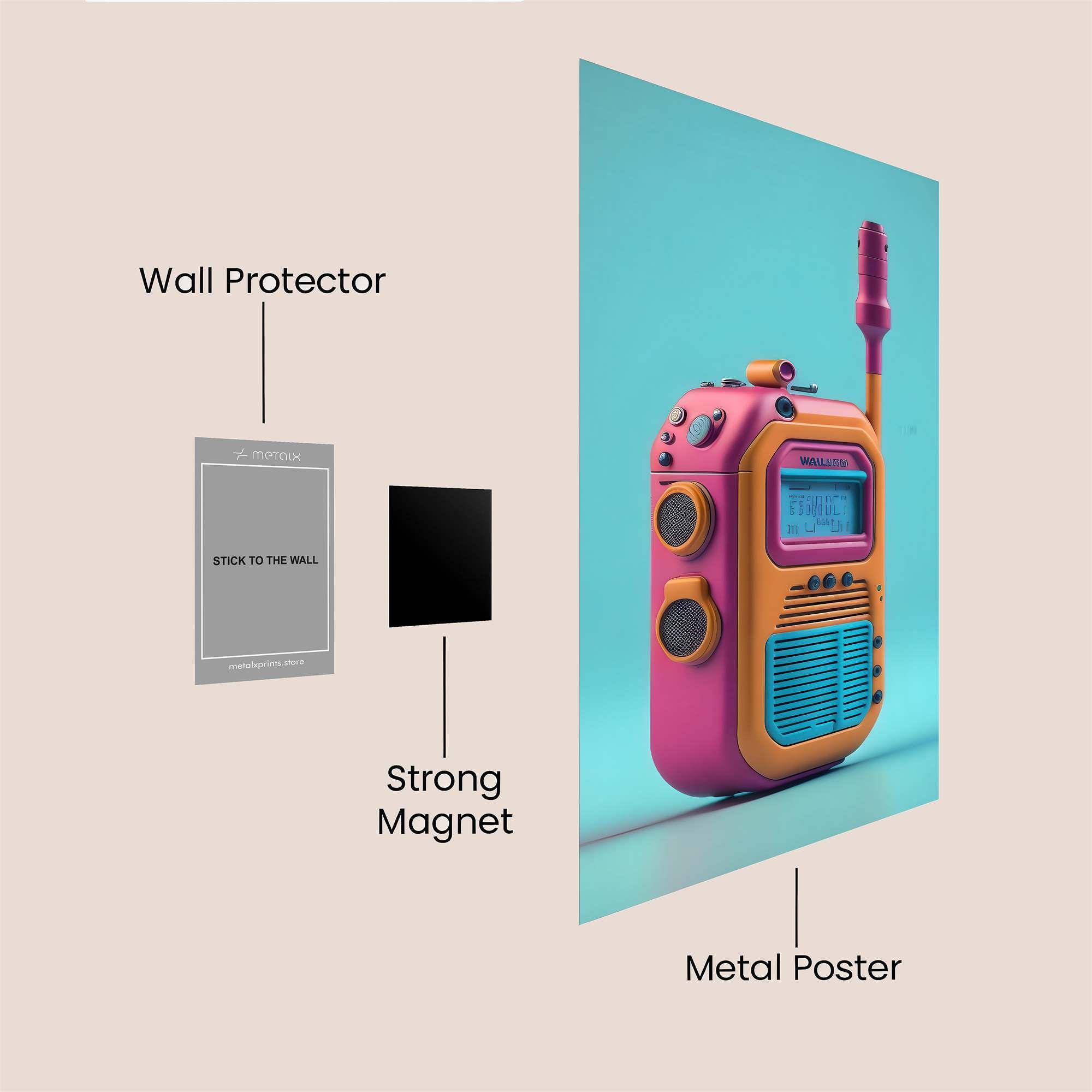 Retro Whimsy Safe Wall Magnetic / M