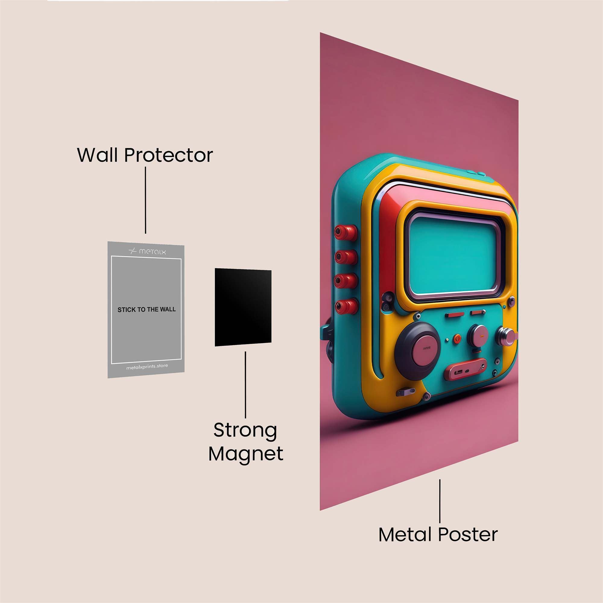 Retro Whimsy Safe Wall Magnetic / M