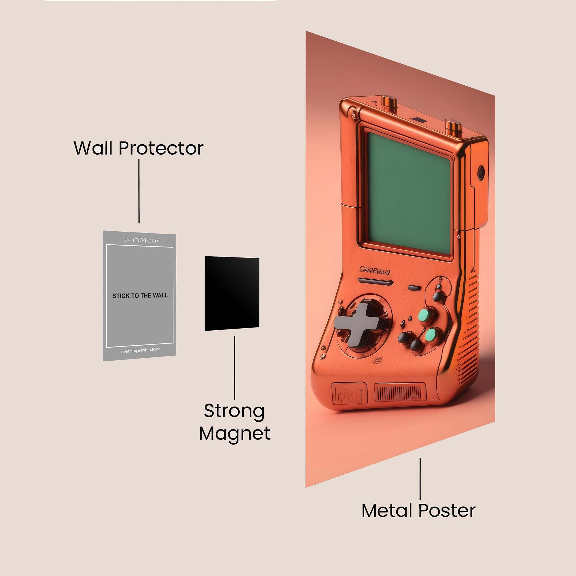 Gameboy Retro Safe Wall Magnetic / M