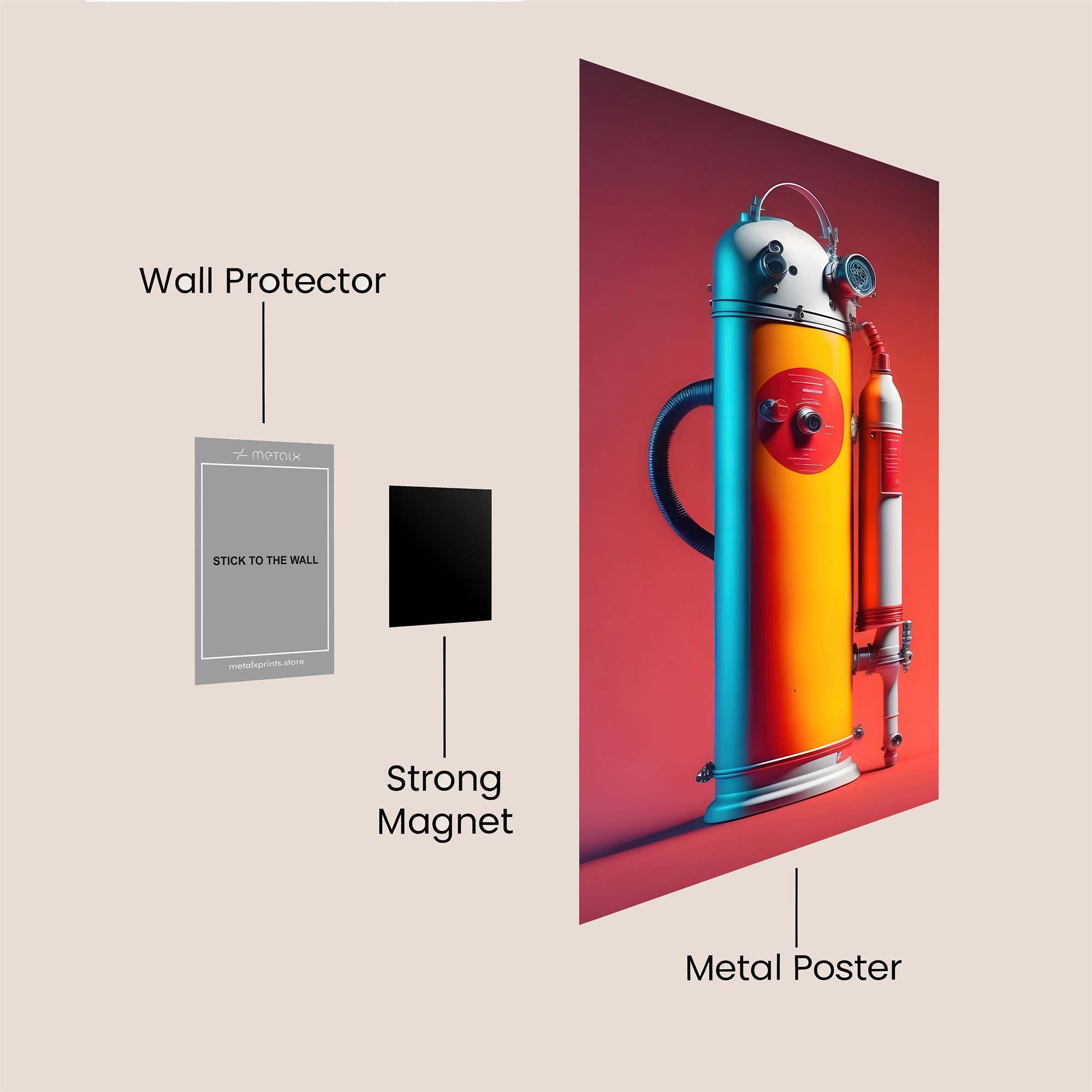 Retro Futuristic Safe Wall Magnetic / M