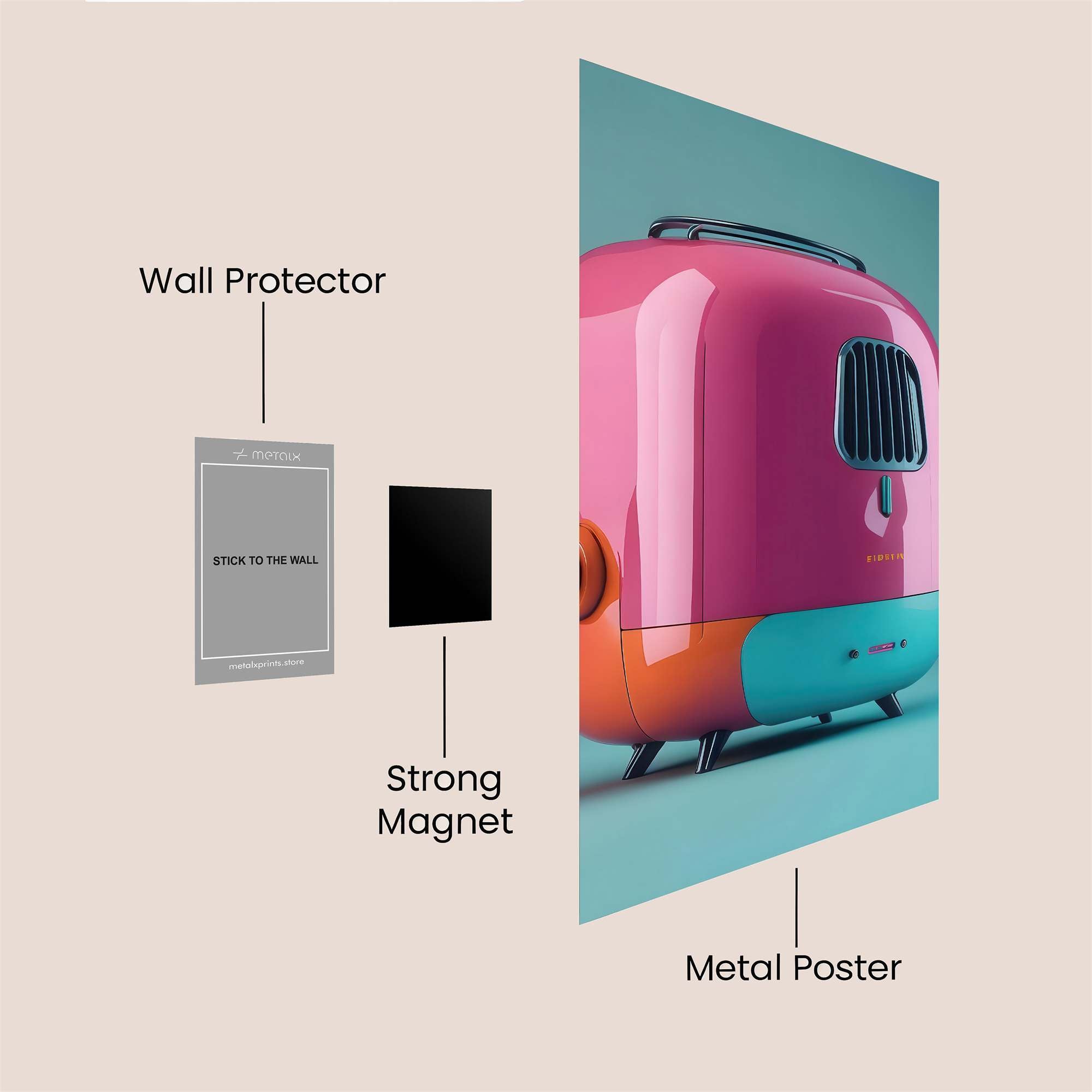 Retro Whimsy Safe Wall Magnetic / M