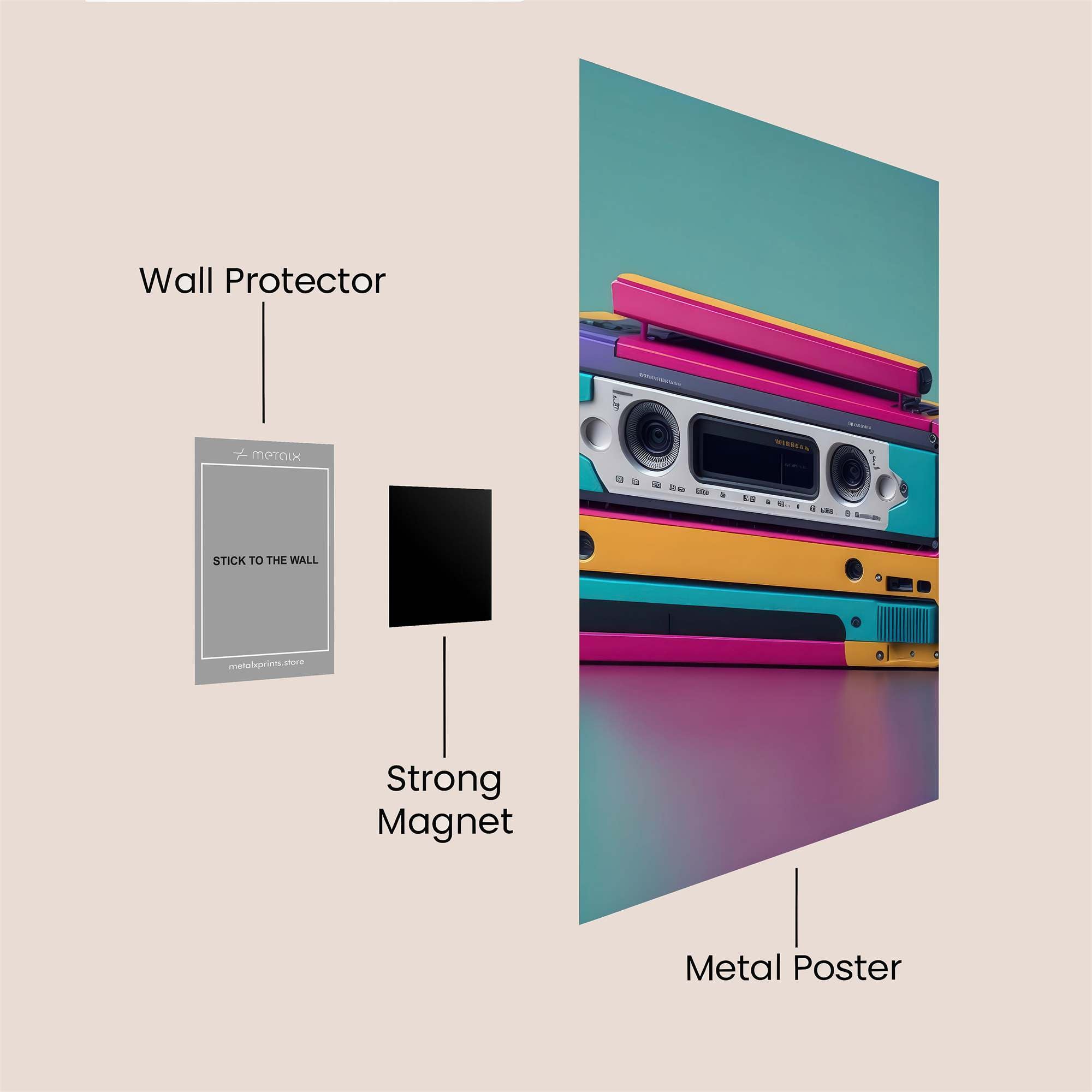 Boombox Bliss Safe Wall Magnetic / M