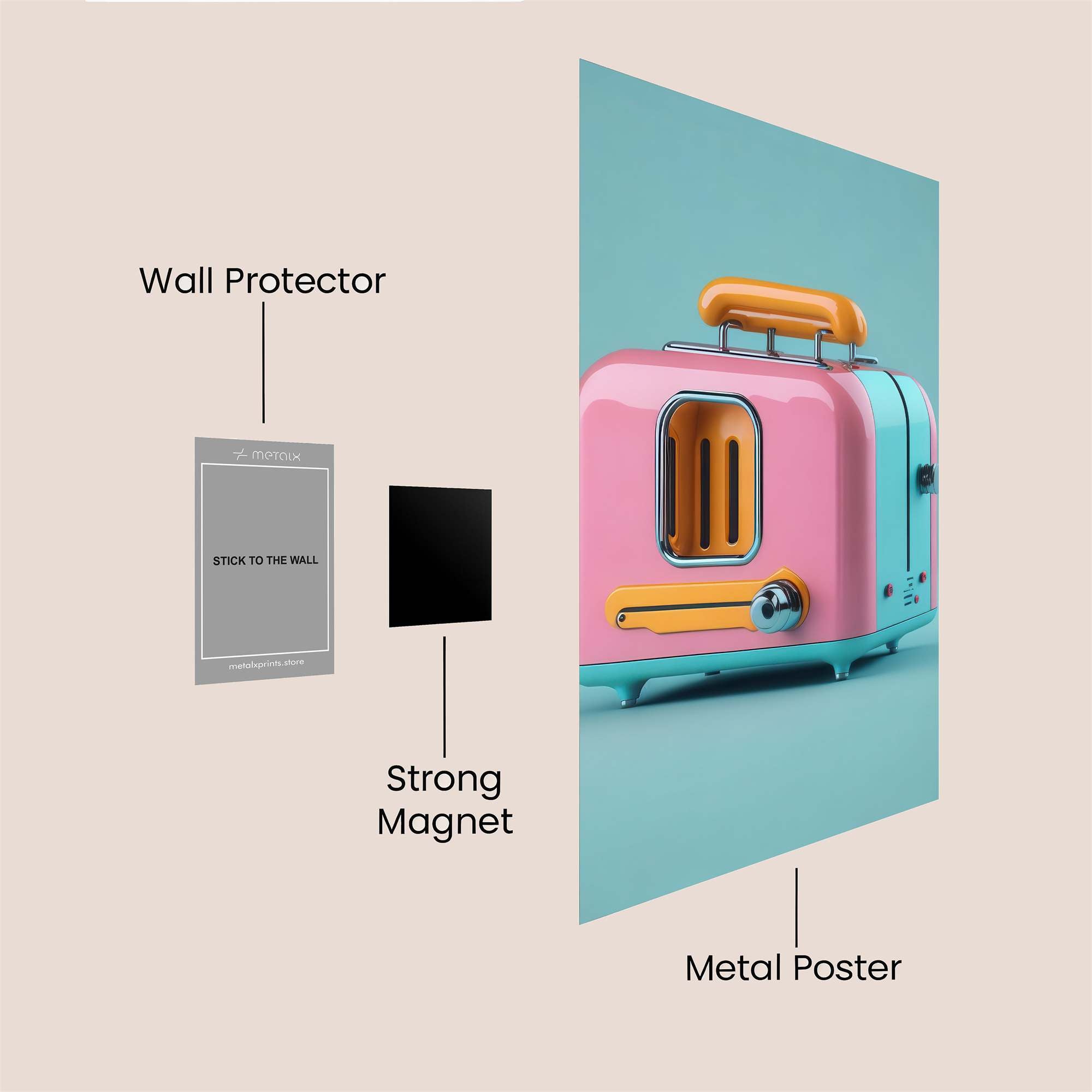 Toaster Whimsy Safe Wall Magnetic / M