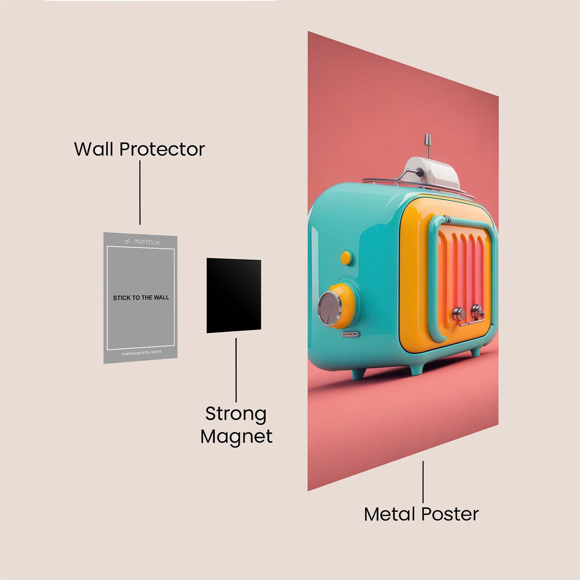 Retro Radiance Safe Wall Magnetic / M