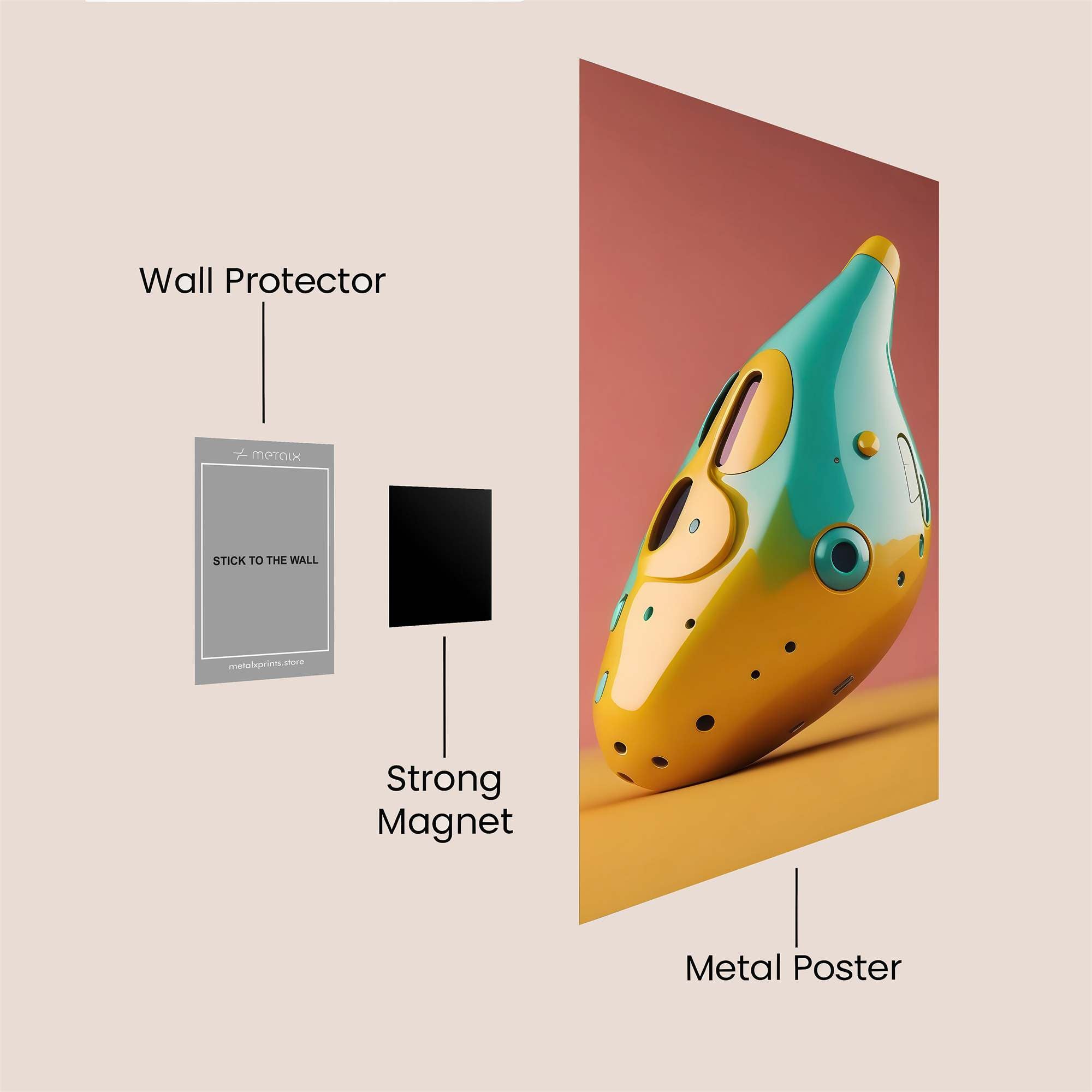 Ocarina Whimsy Safe Wall Magnetic / M