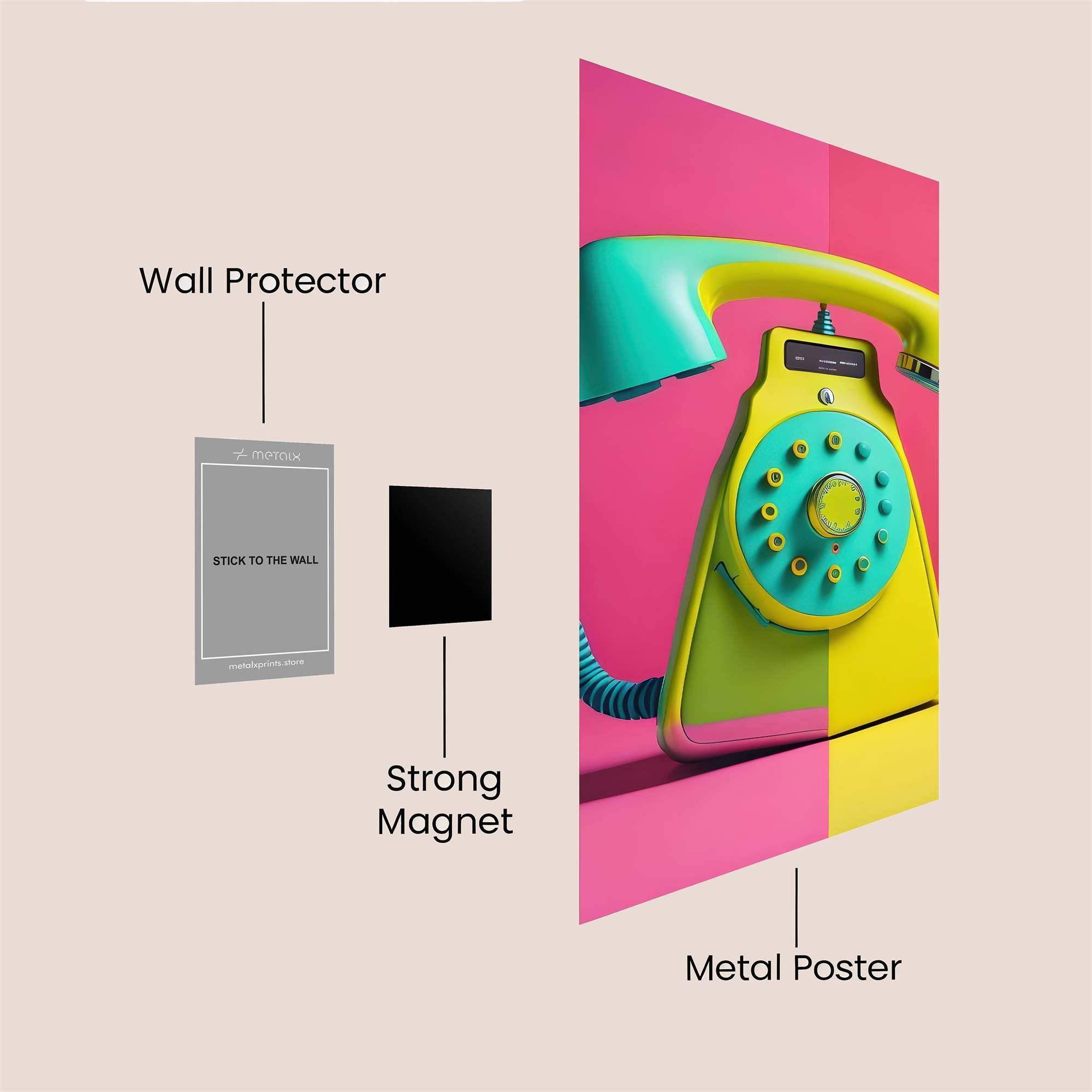 Retro Whimsy Safe Wall Magnetic / M