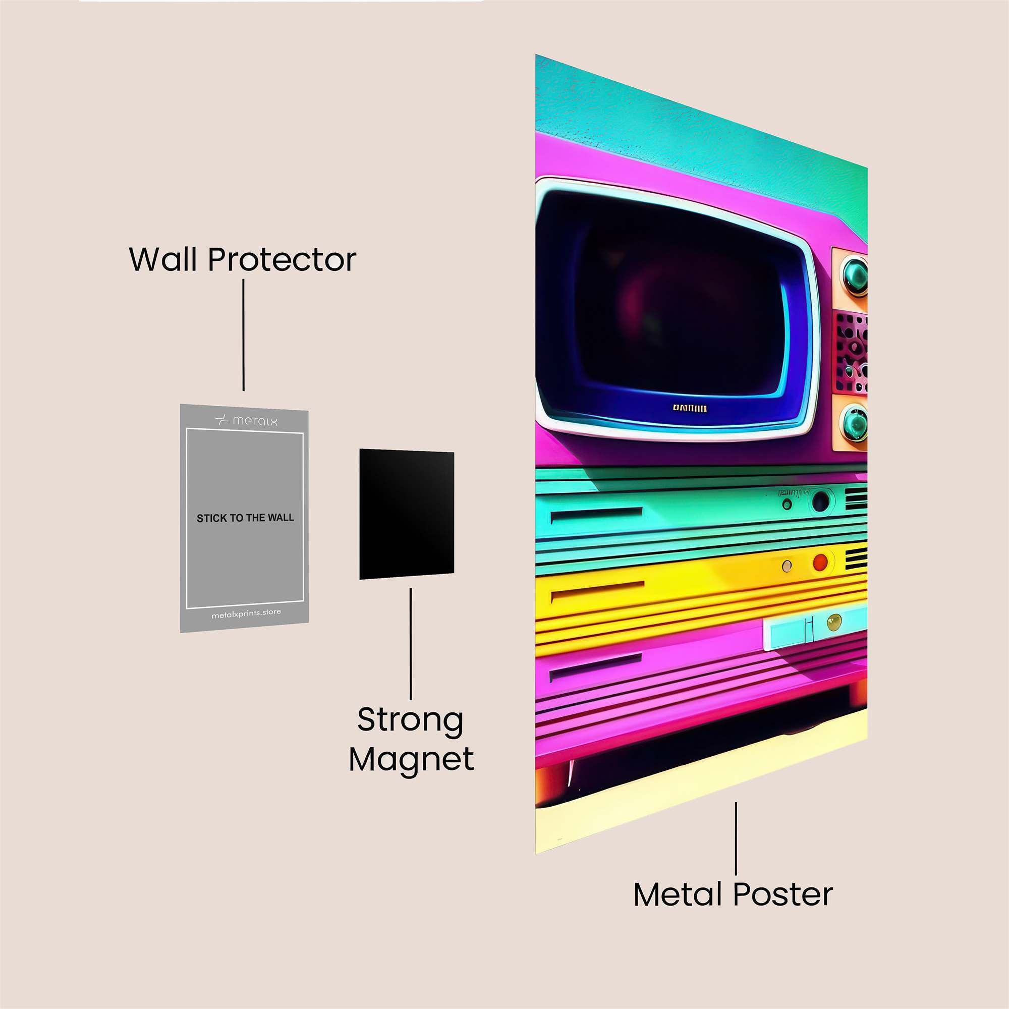 Retro Whimsy Safe Wall Magnetic / M