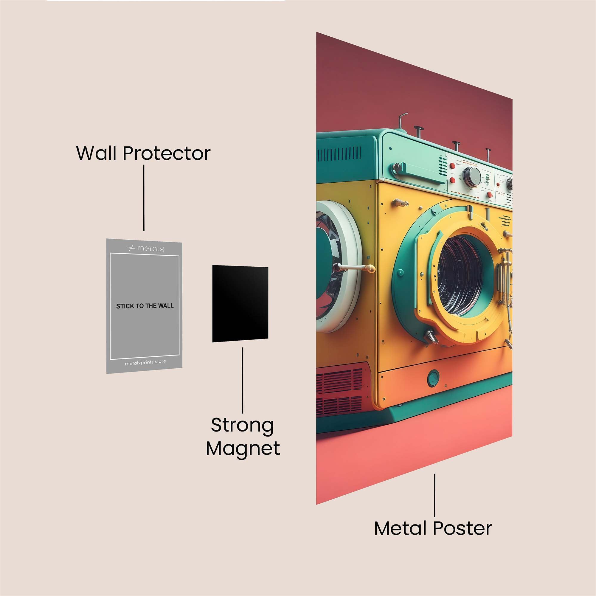 Retro Whimsy Safe Wall Magnetic / M
