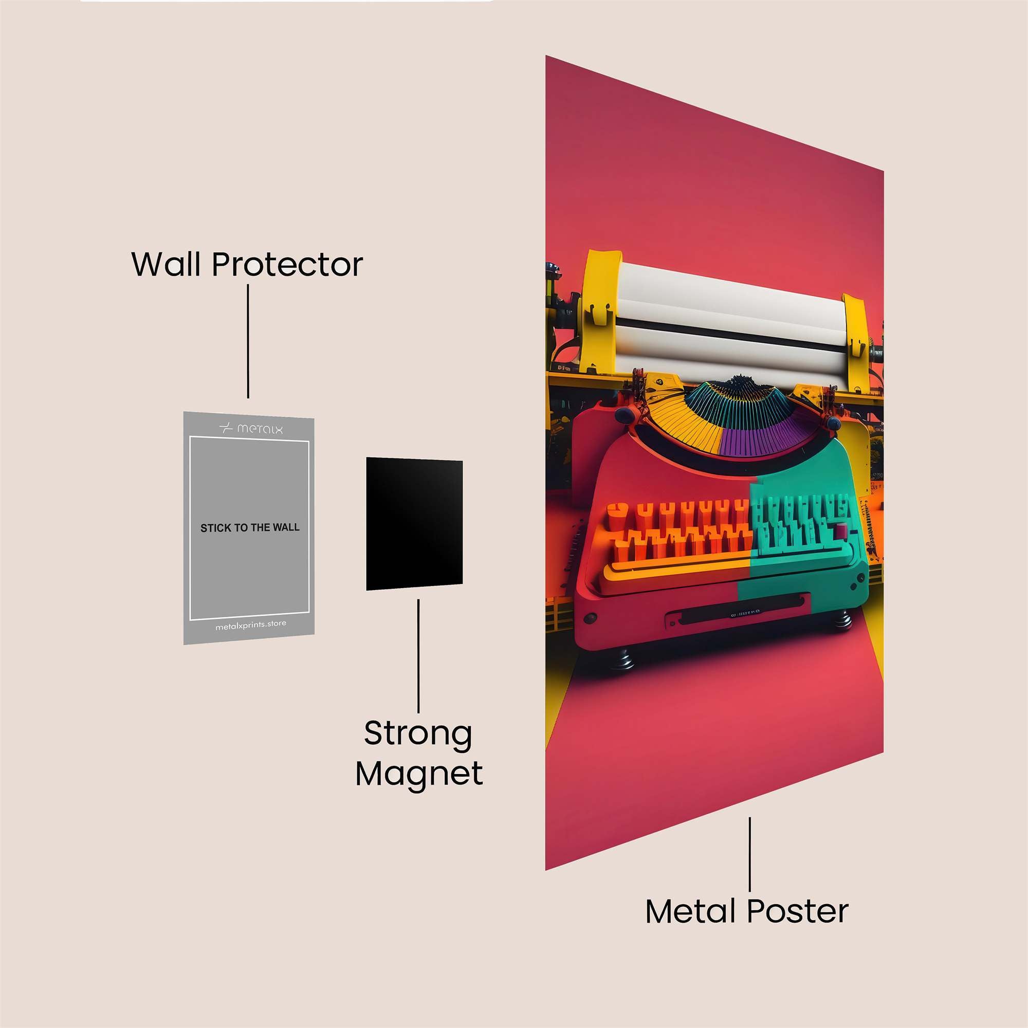 Typewriter Whimsy Safe Wall Magnetic / M