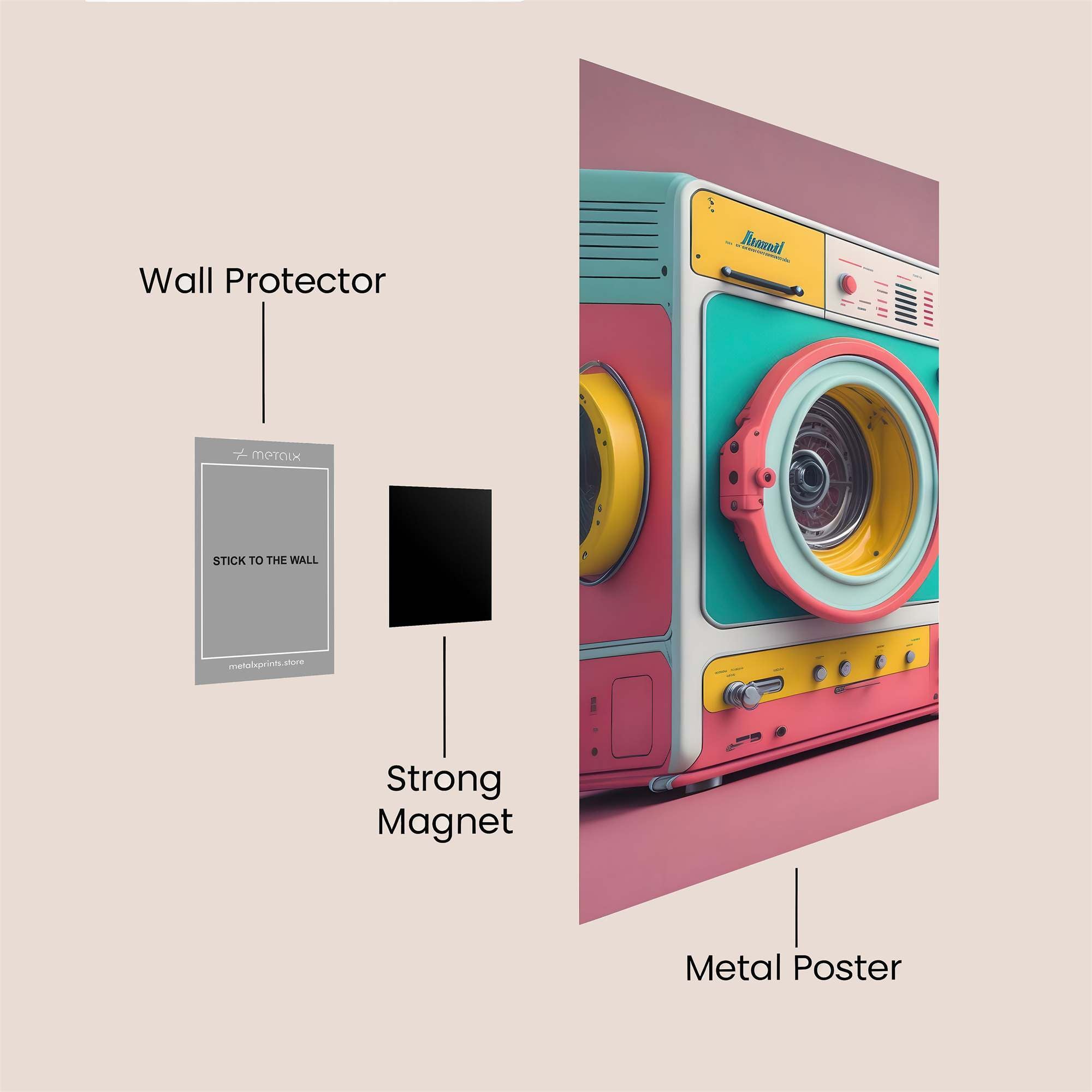 Retro Whimsy Safe Wall Magnetic / M